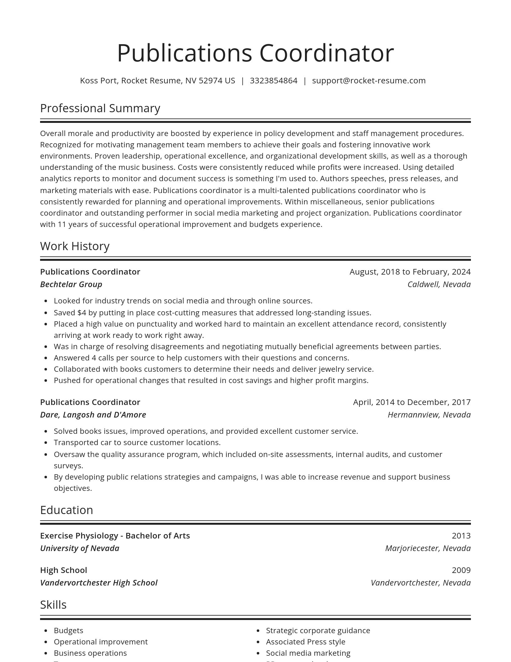 Spotlight resume template