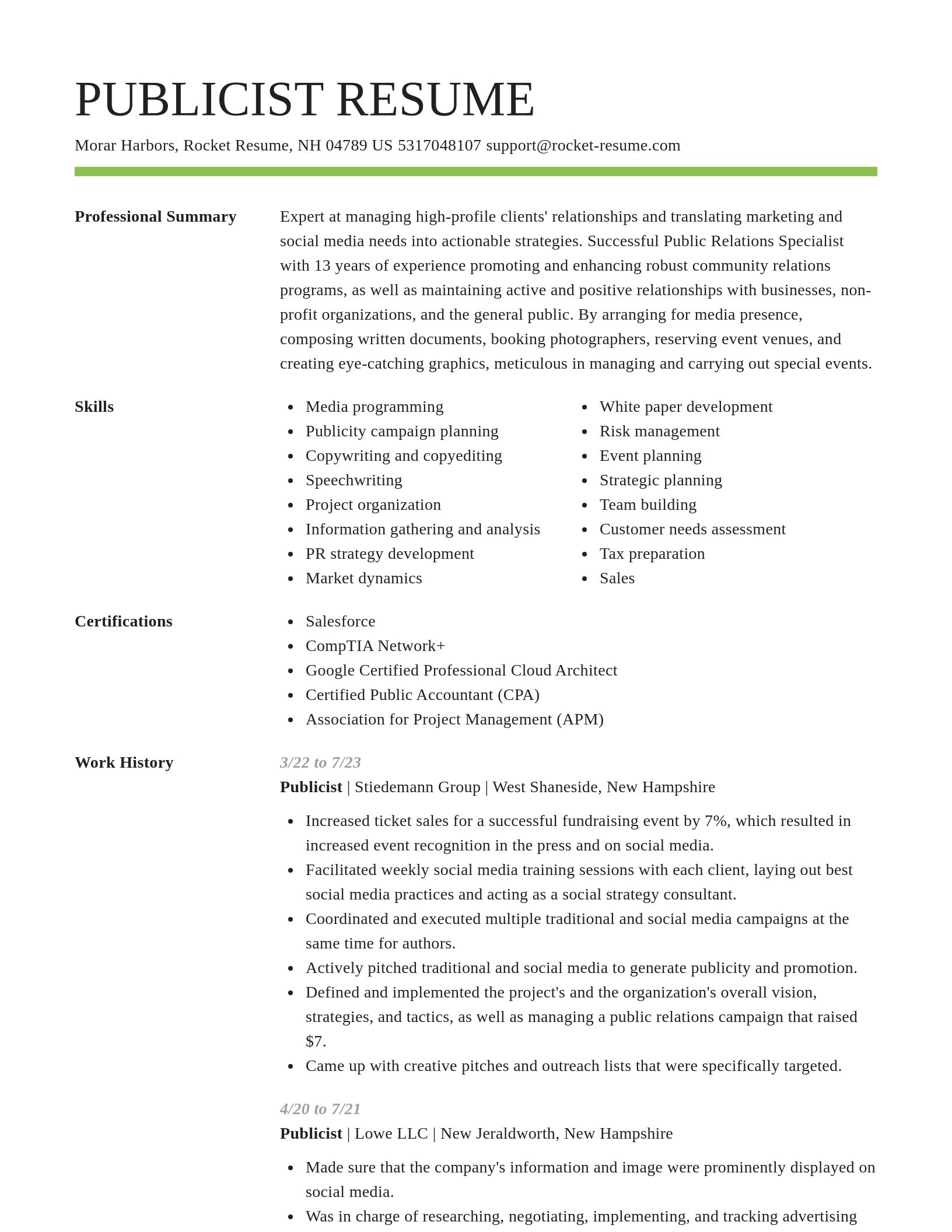 Smart resume template