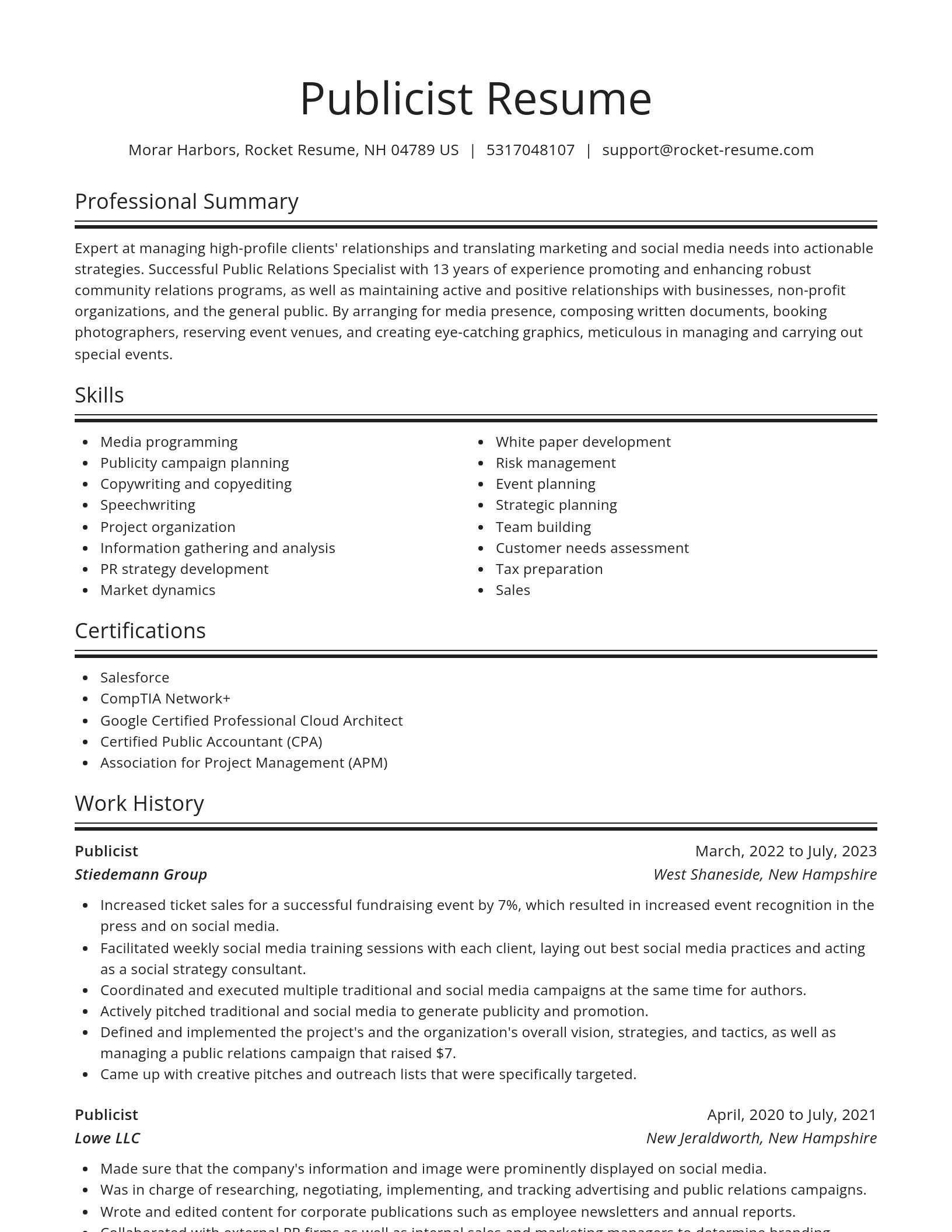 Spotlight resume template
