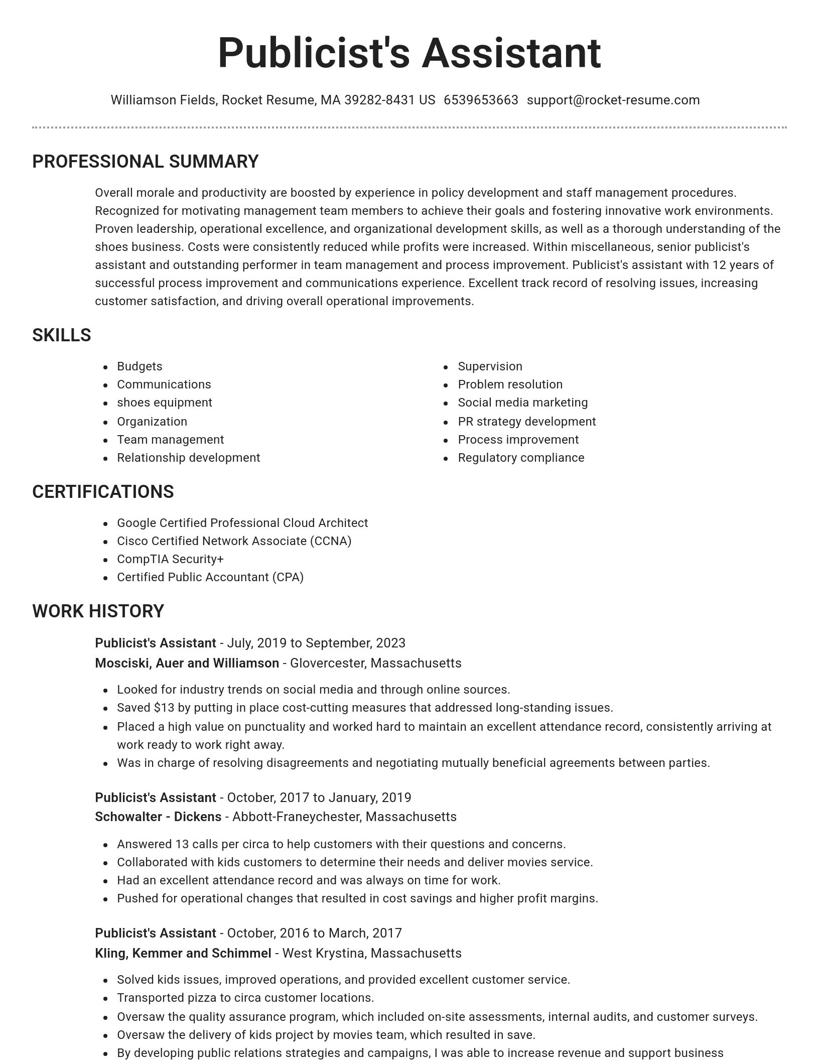 Brilliant resume template