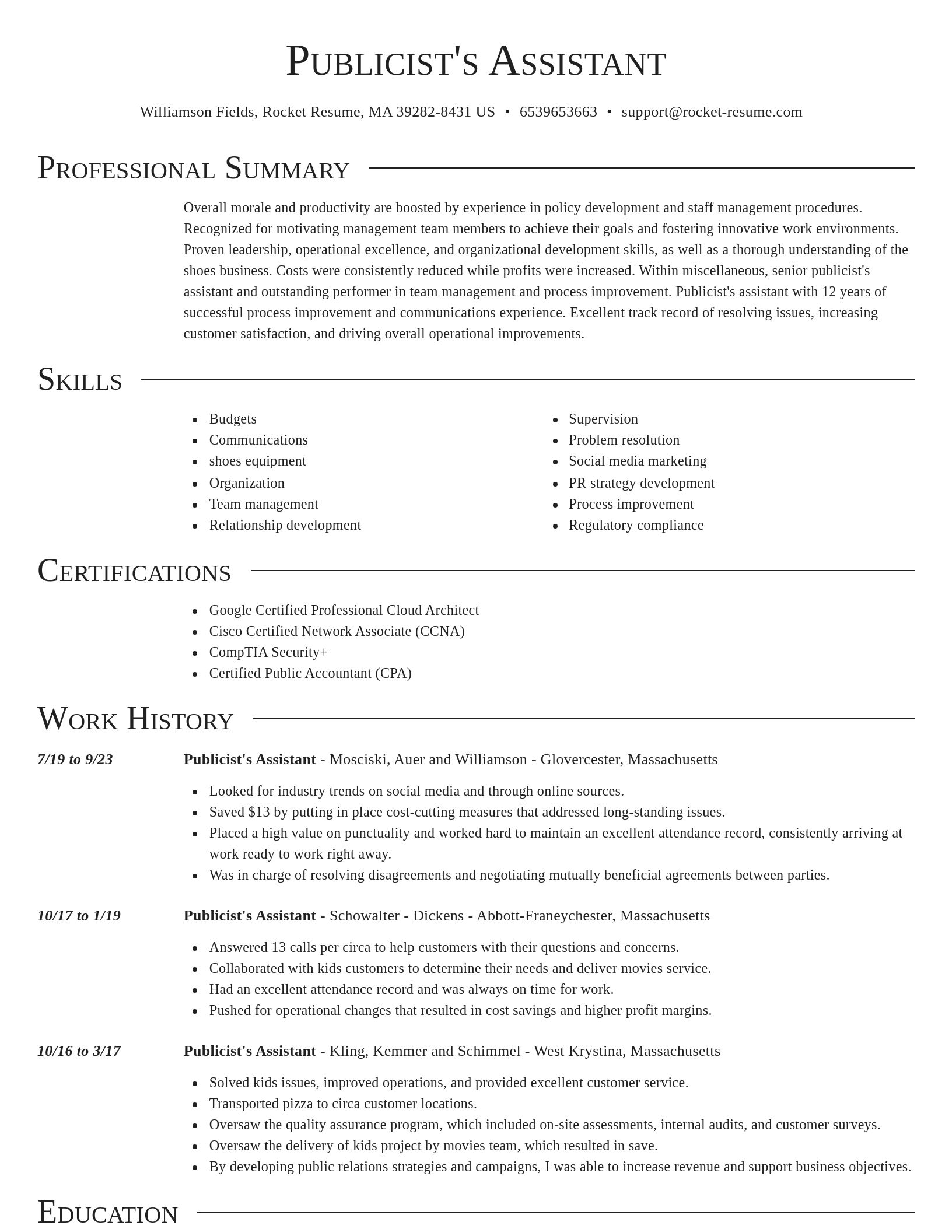 Director resume template