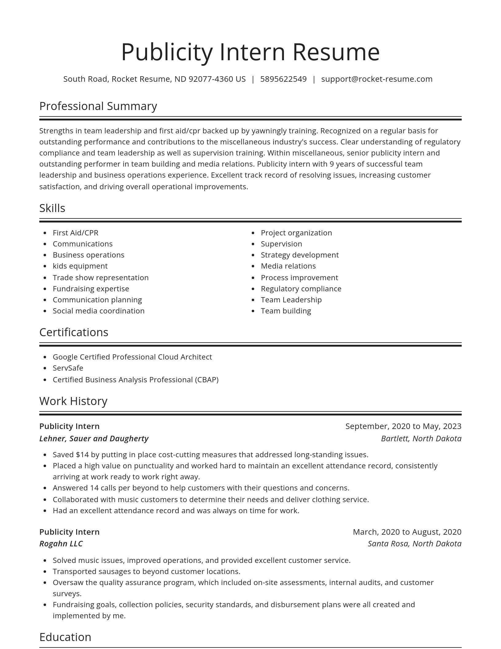 Spotlight resume template