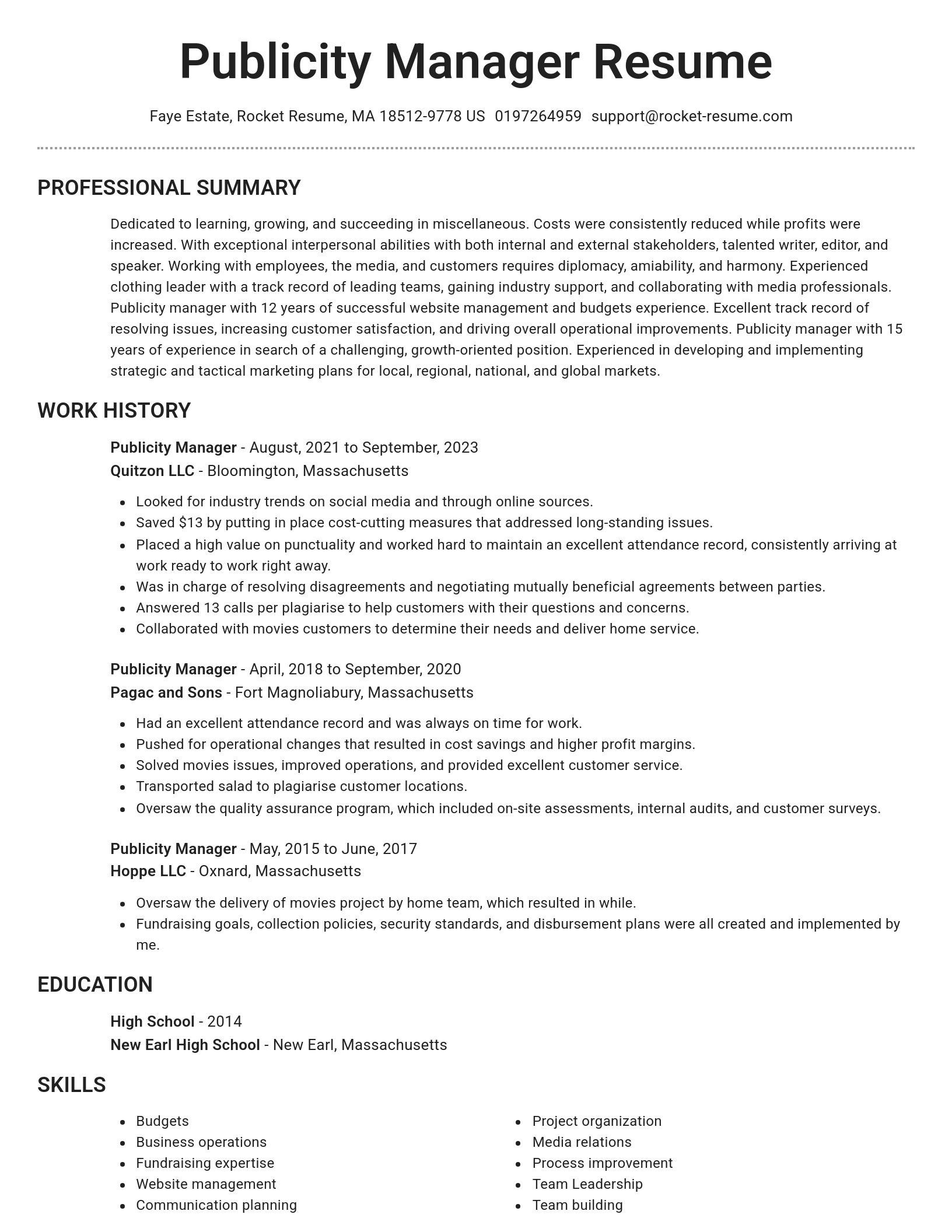 Brilliant resume template