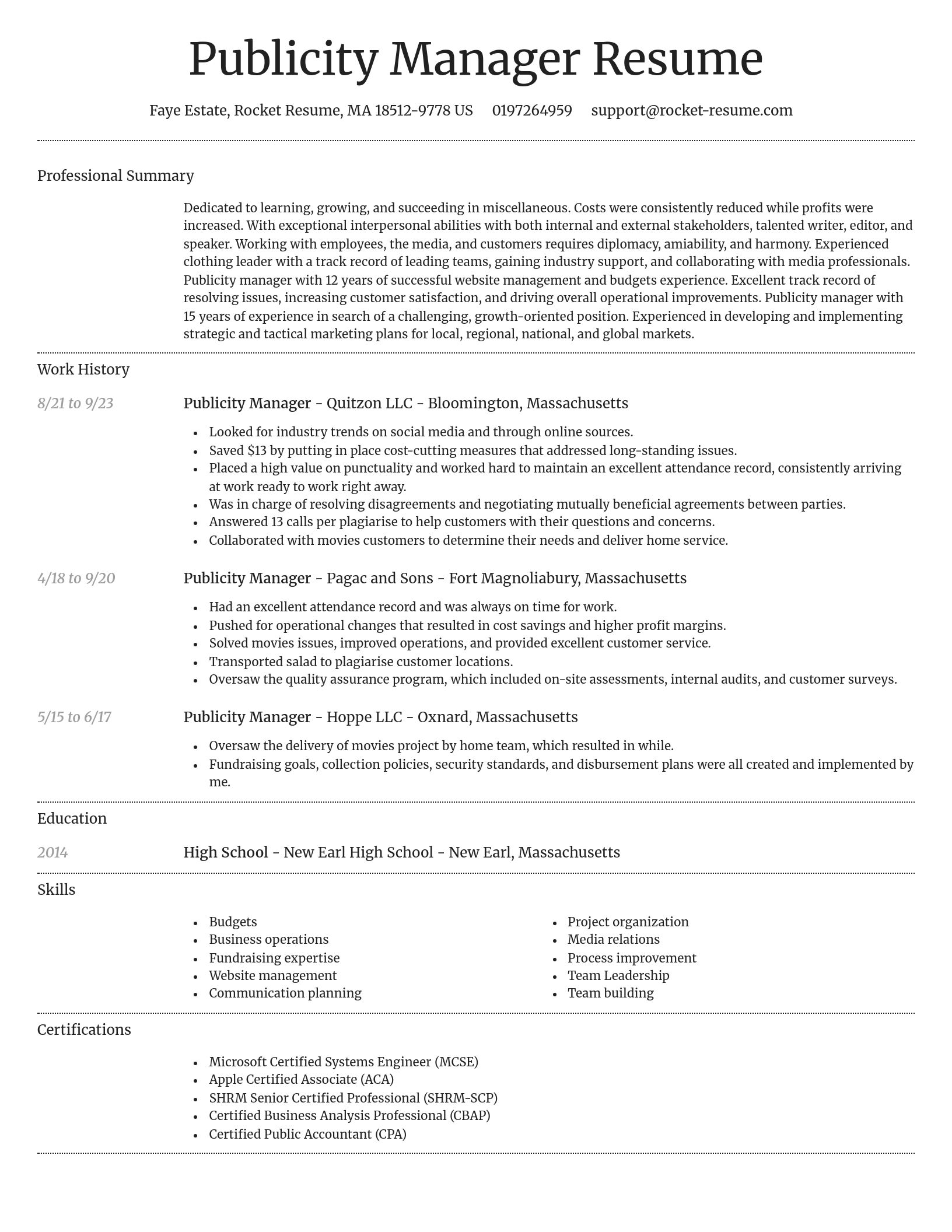 Dignified resume template