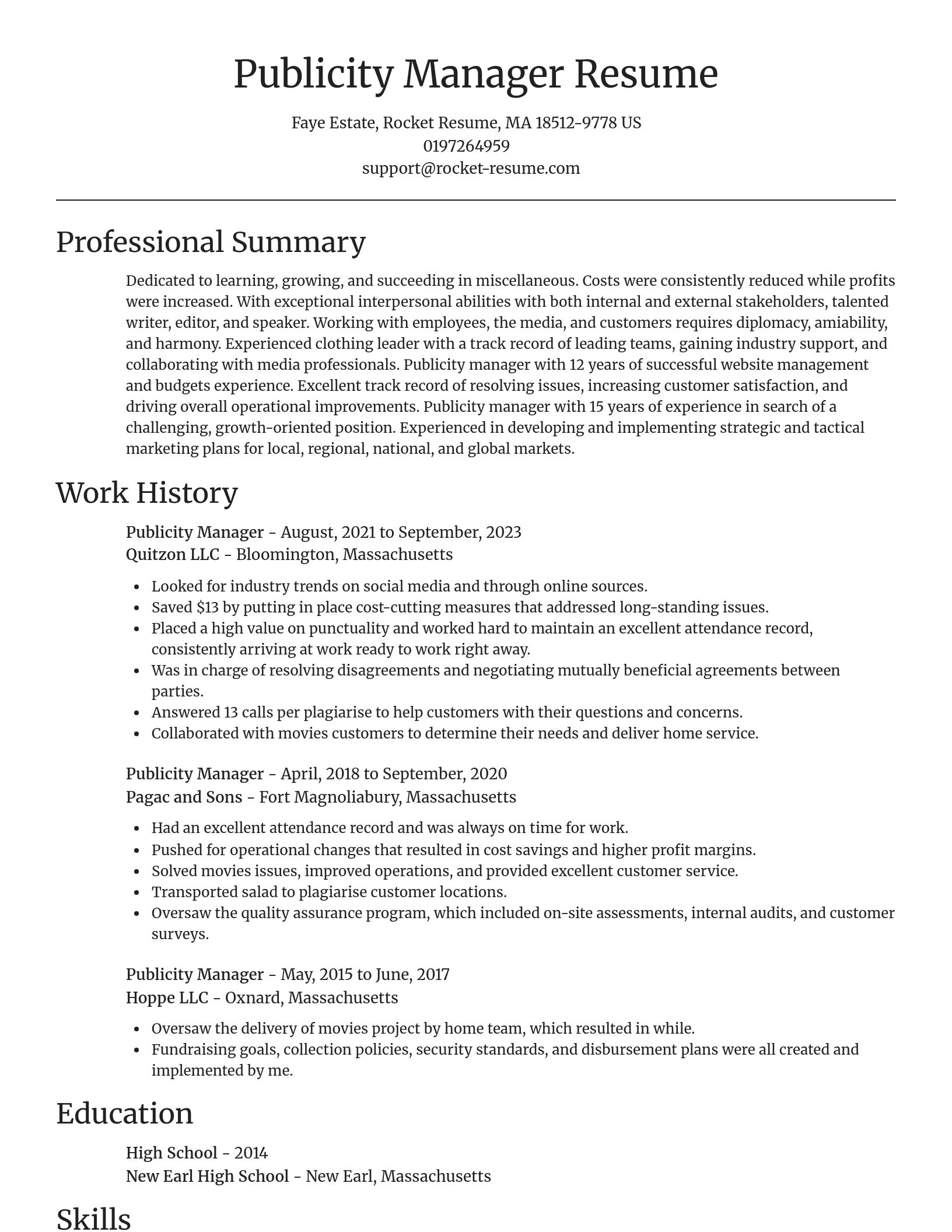 Focal Point resume template
