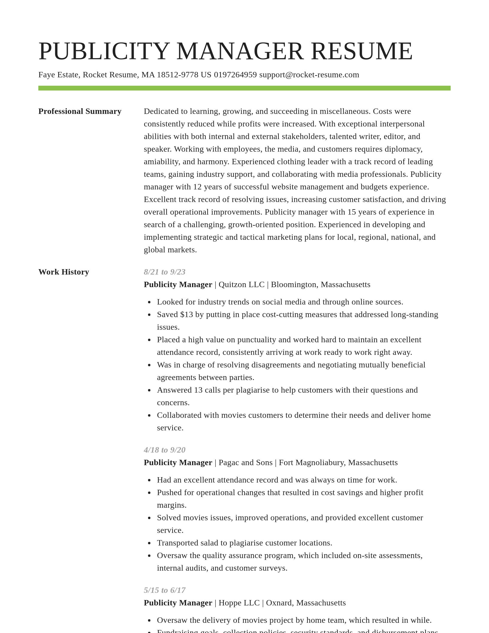 Smart resume template