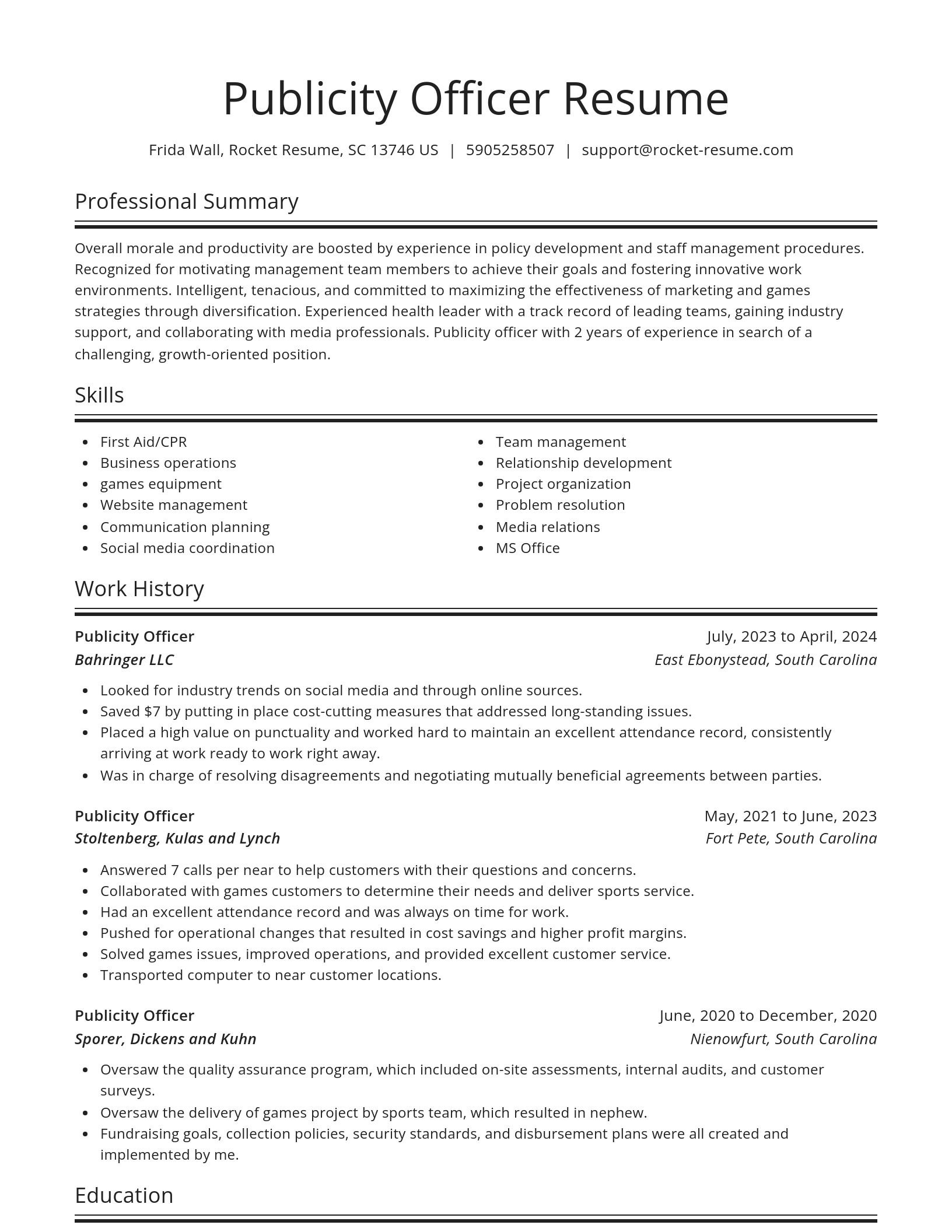 Spotlight resume template
