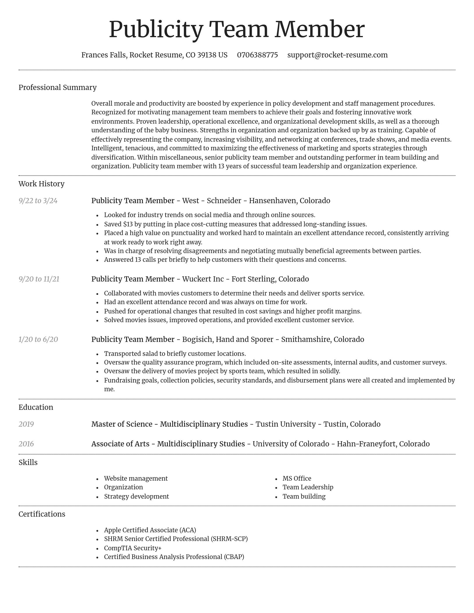 Dignified resume template