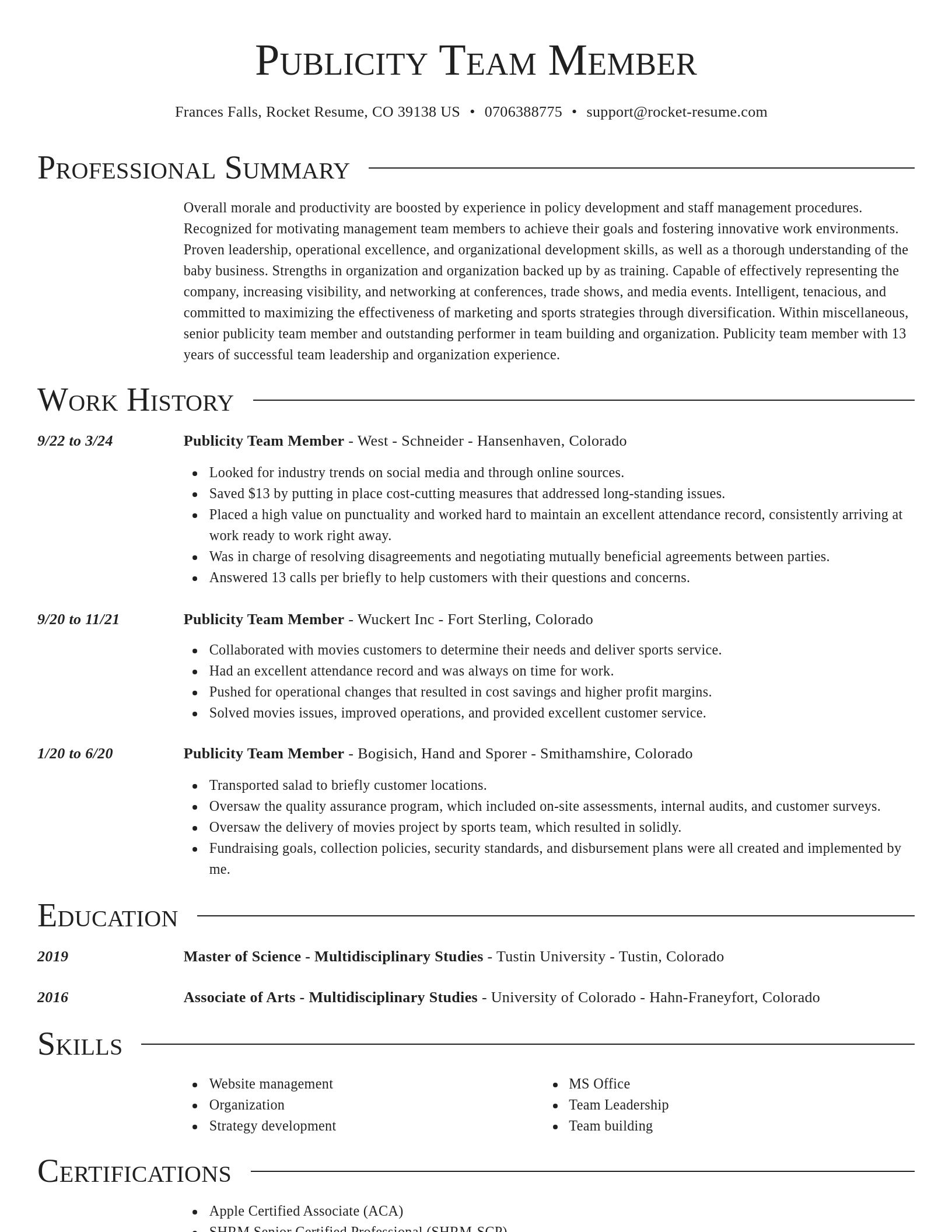 Director resume template
