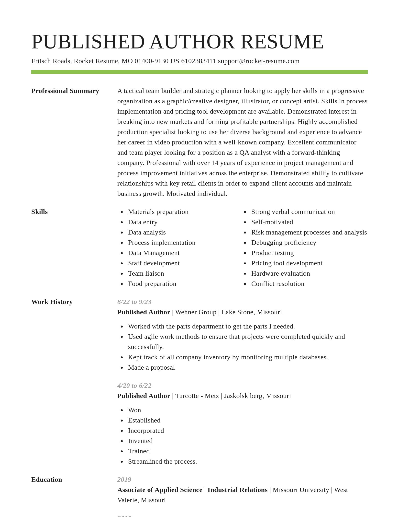 Smart resume template