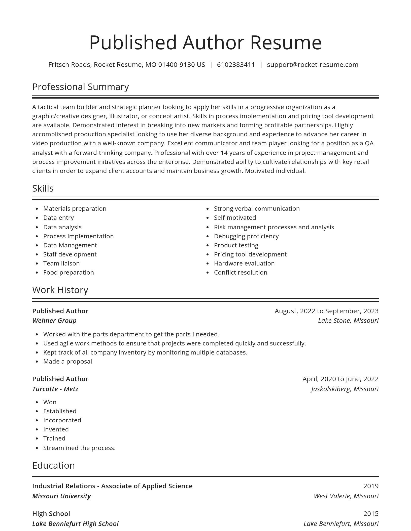 Spotlight resume template