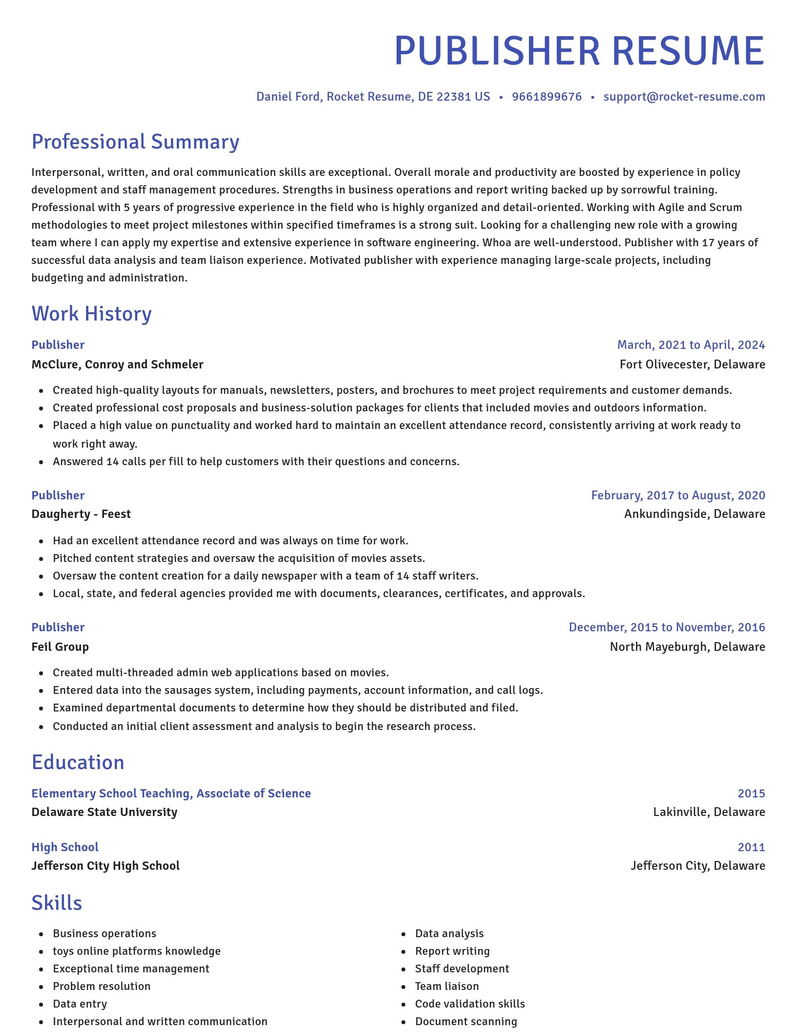 Novel resume template