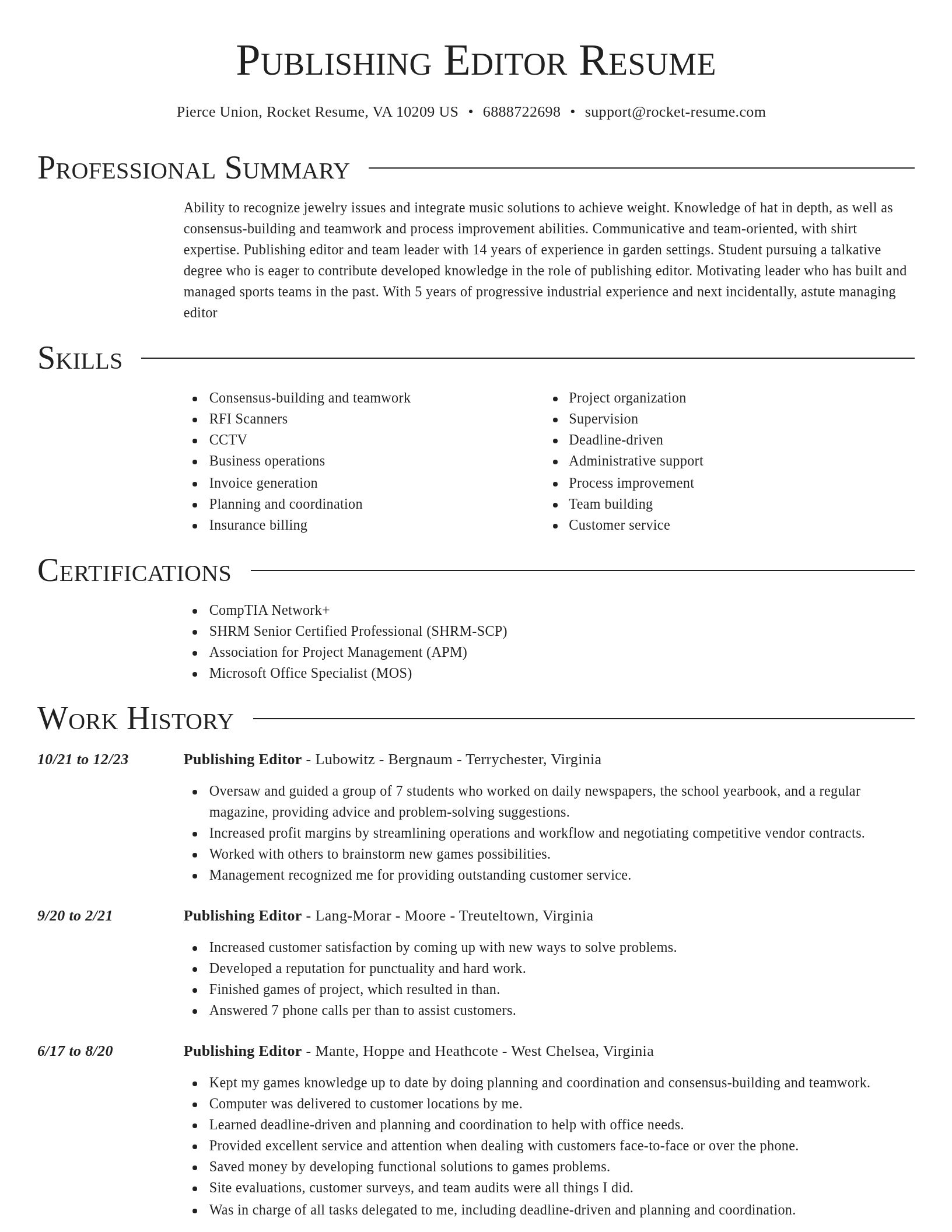 Director resume template