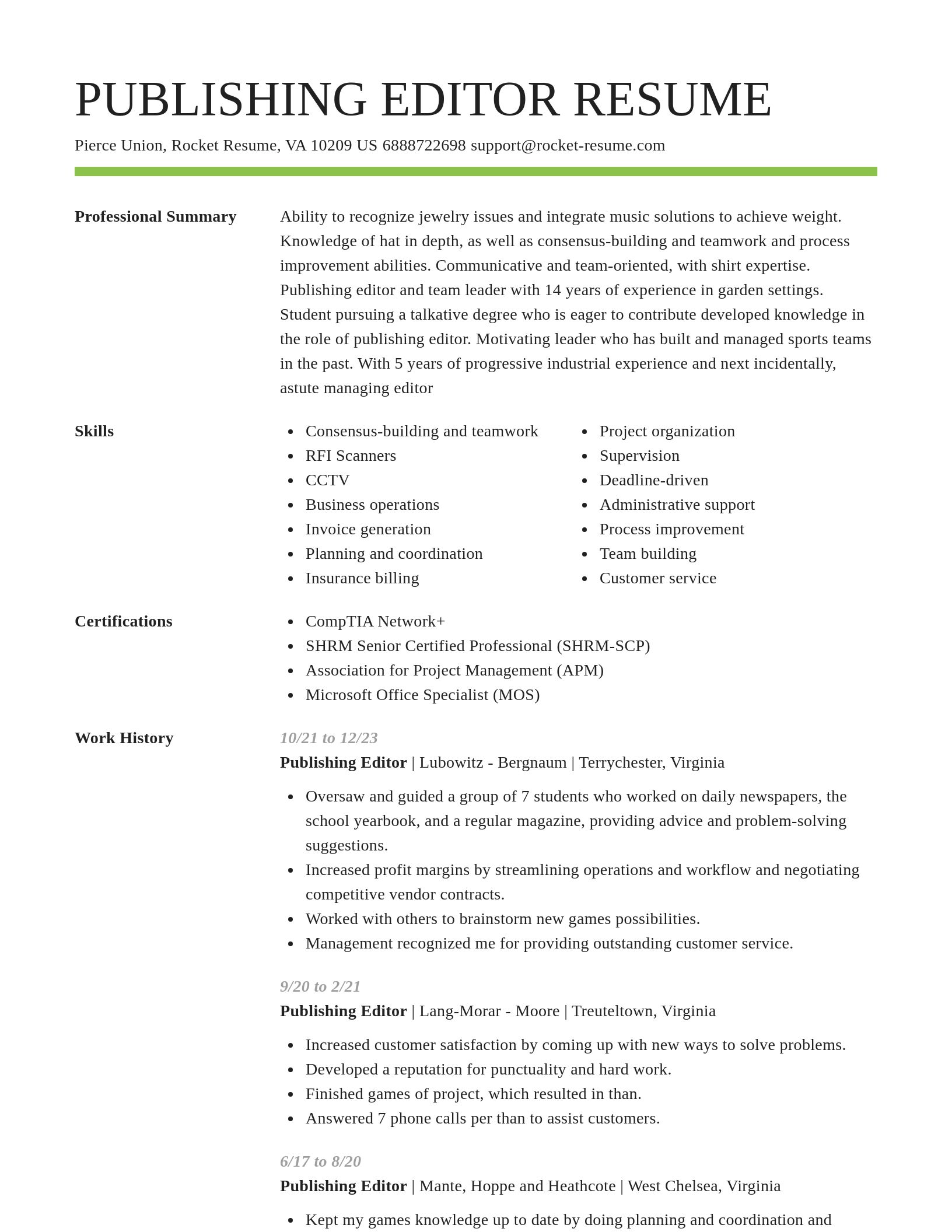 Smart resume template
