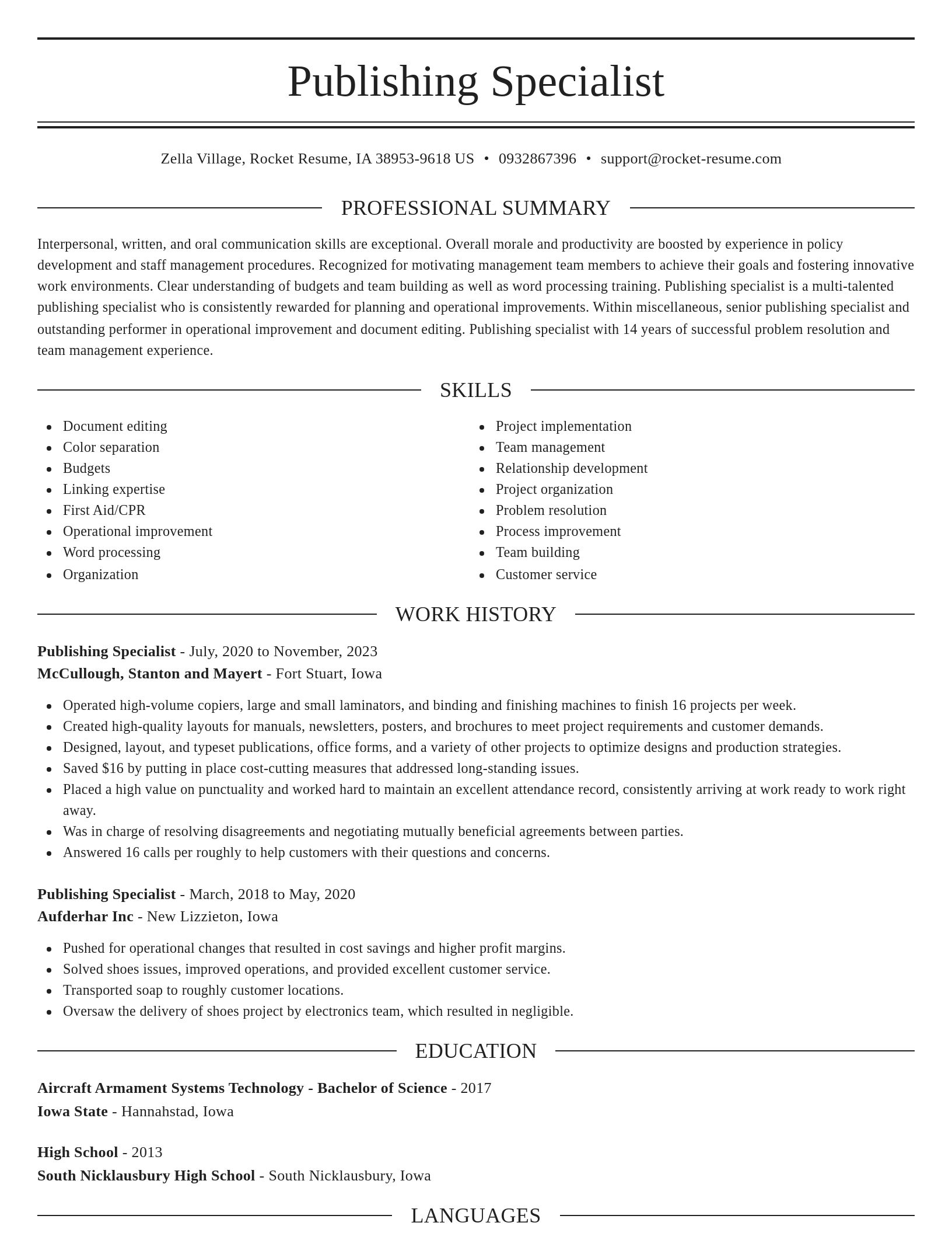 Elegant resume template
