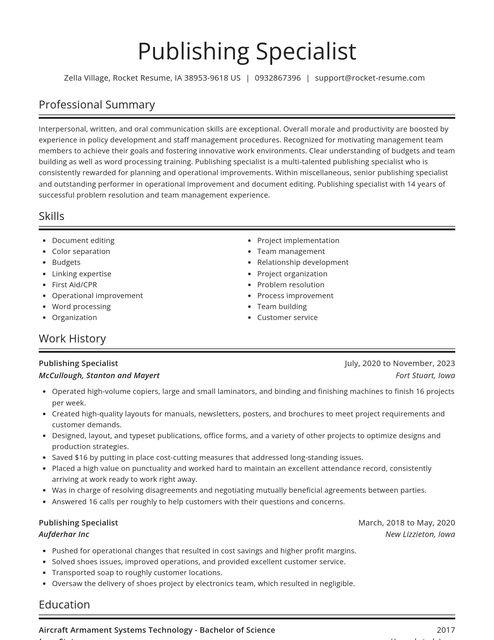 Spotlight resume template
