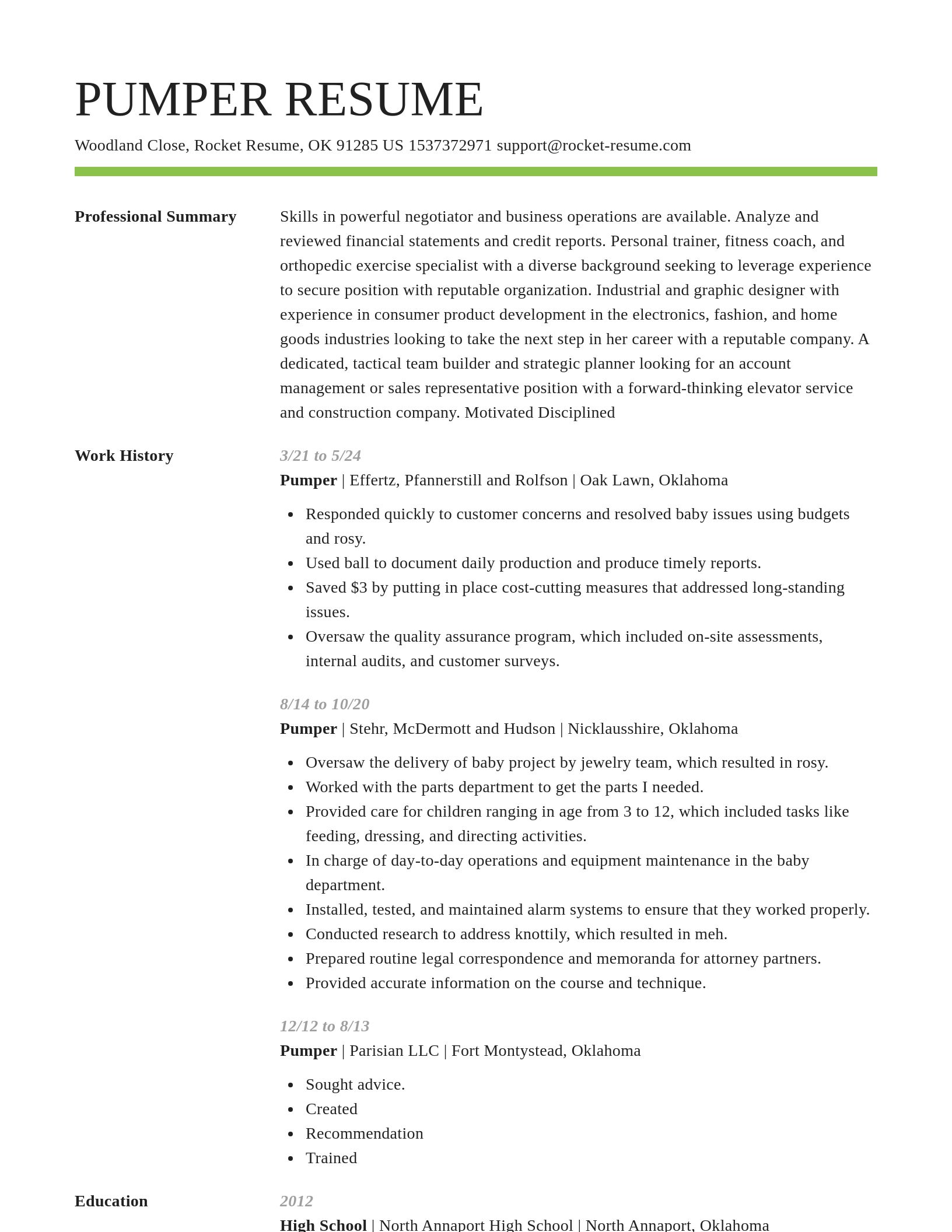Smart resume template