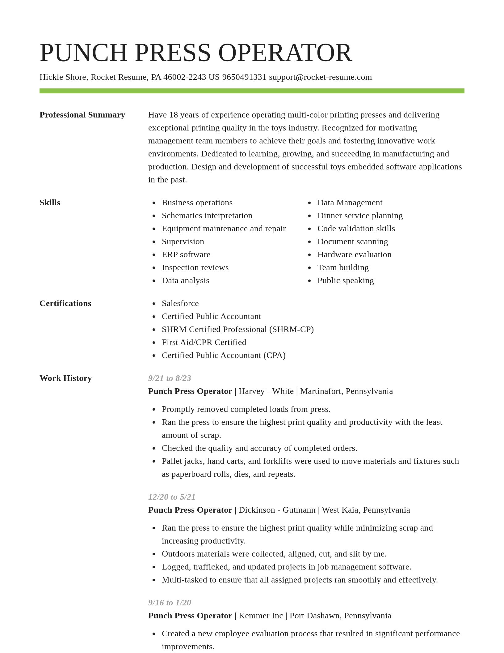 Smart resume template