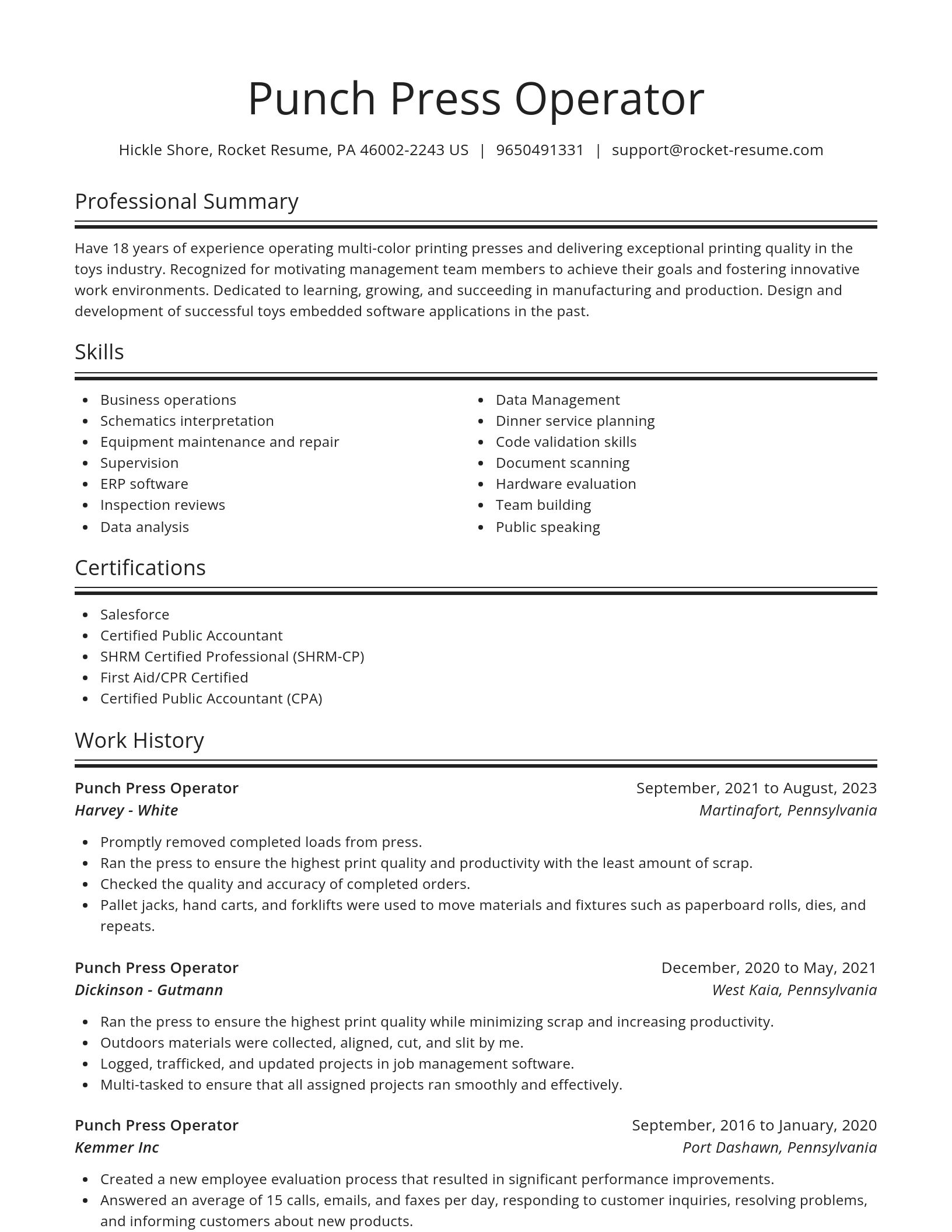 Spotlight resume template