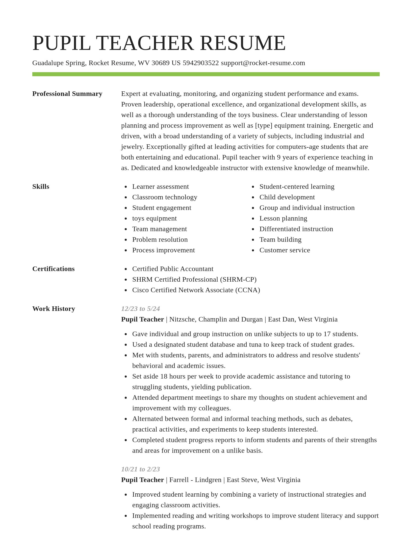 Smart resume template