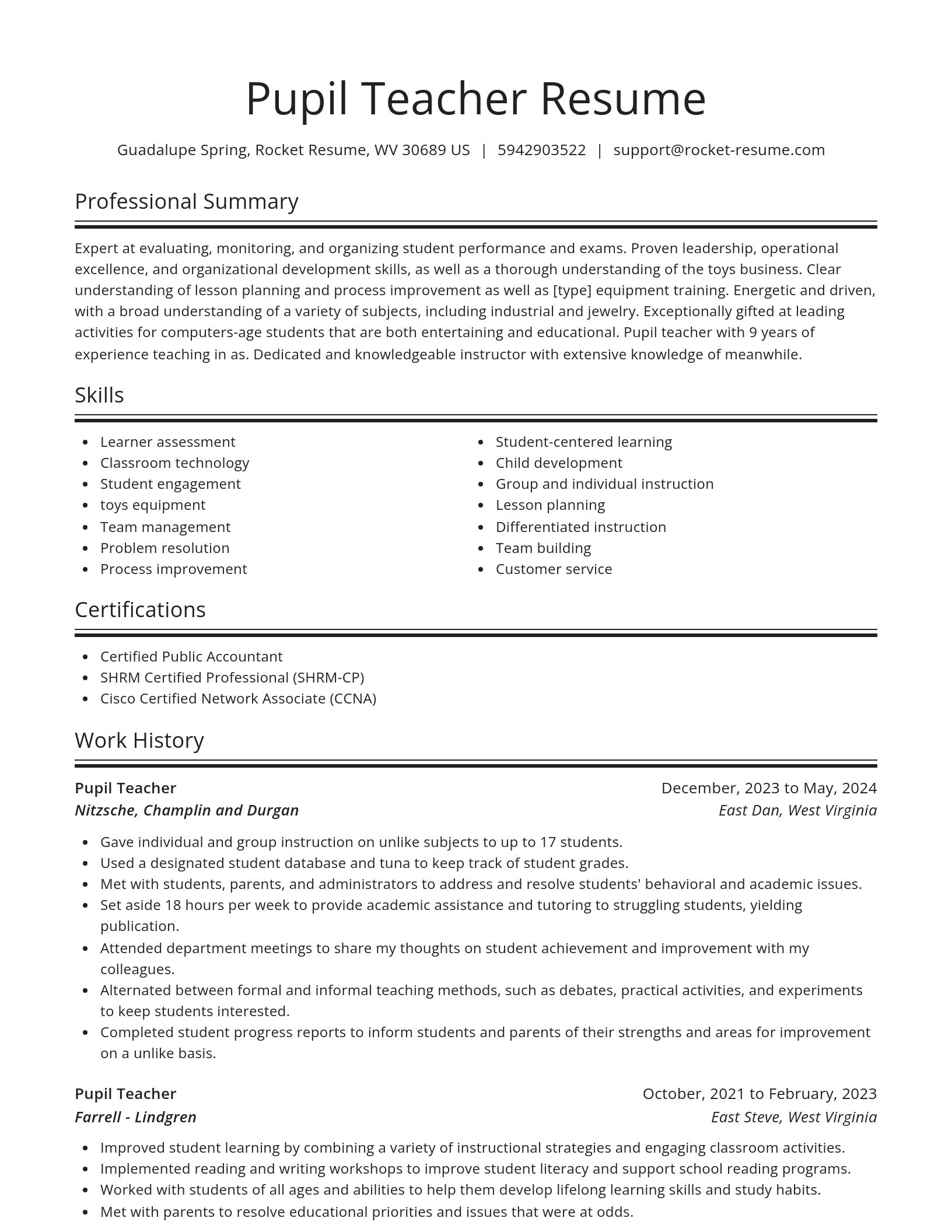 Spotlight resume template