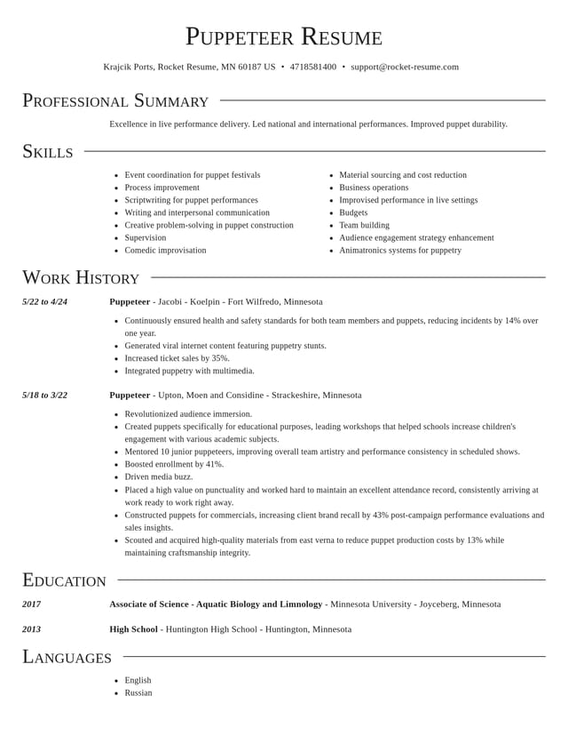 Director resume template
