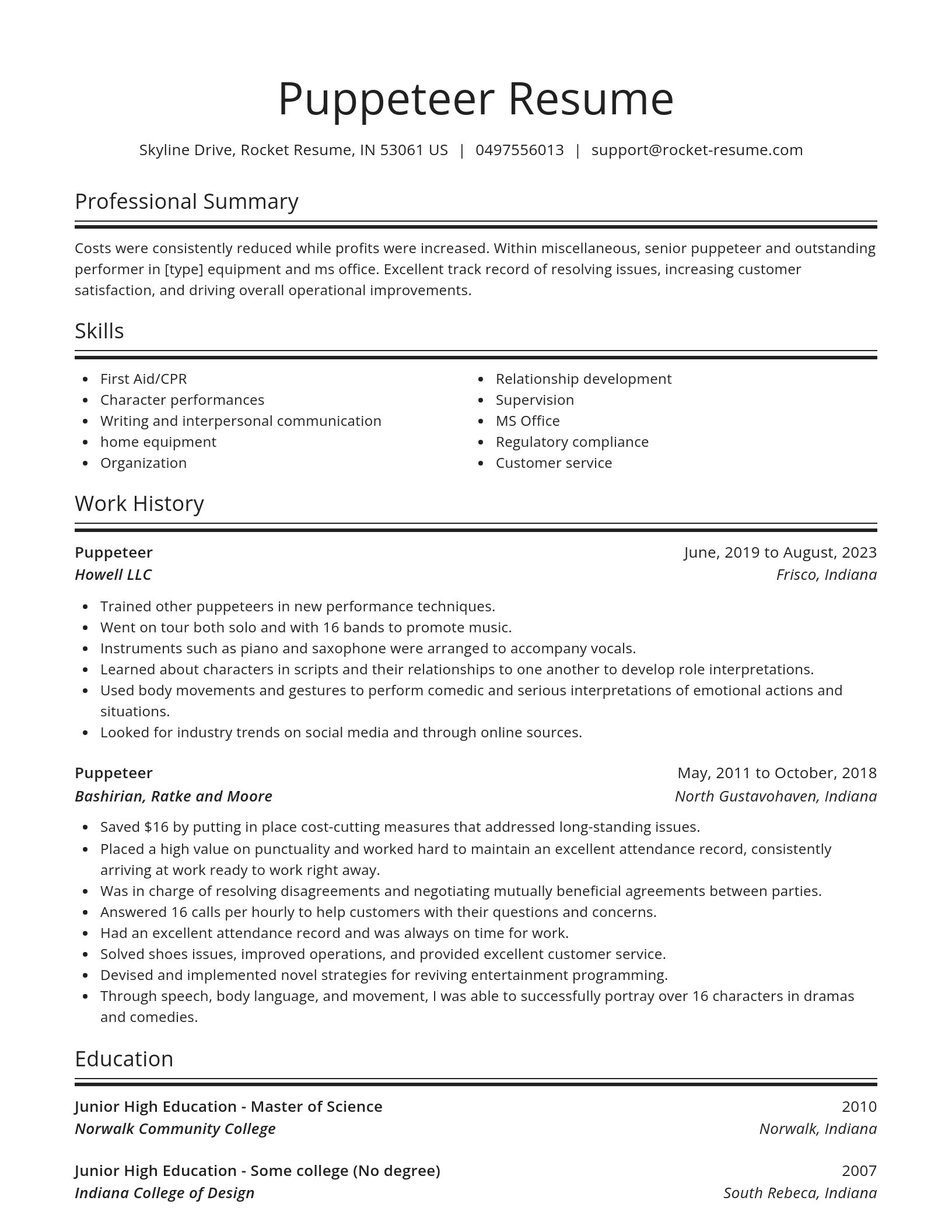 Spotlight resume template