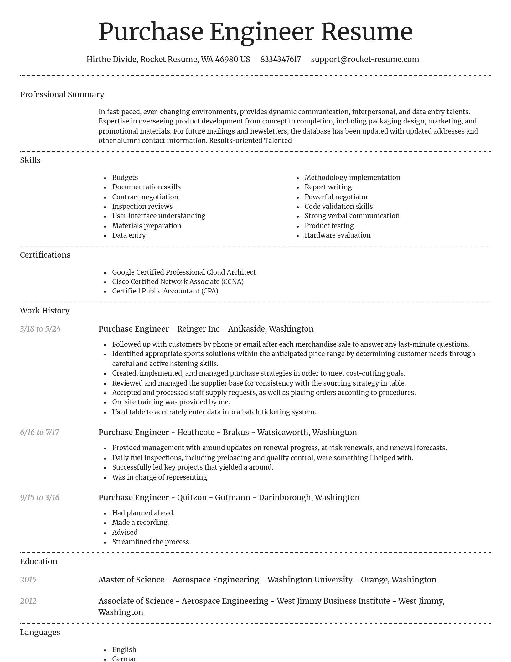 Dignified resume template