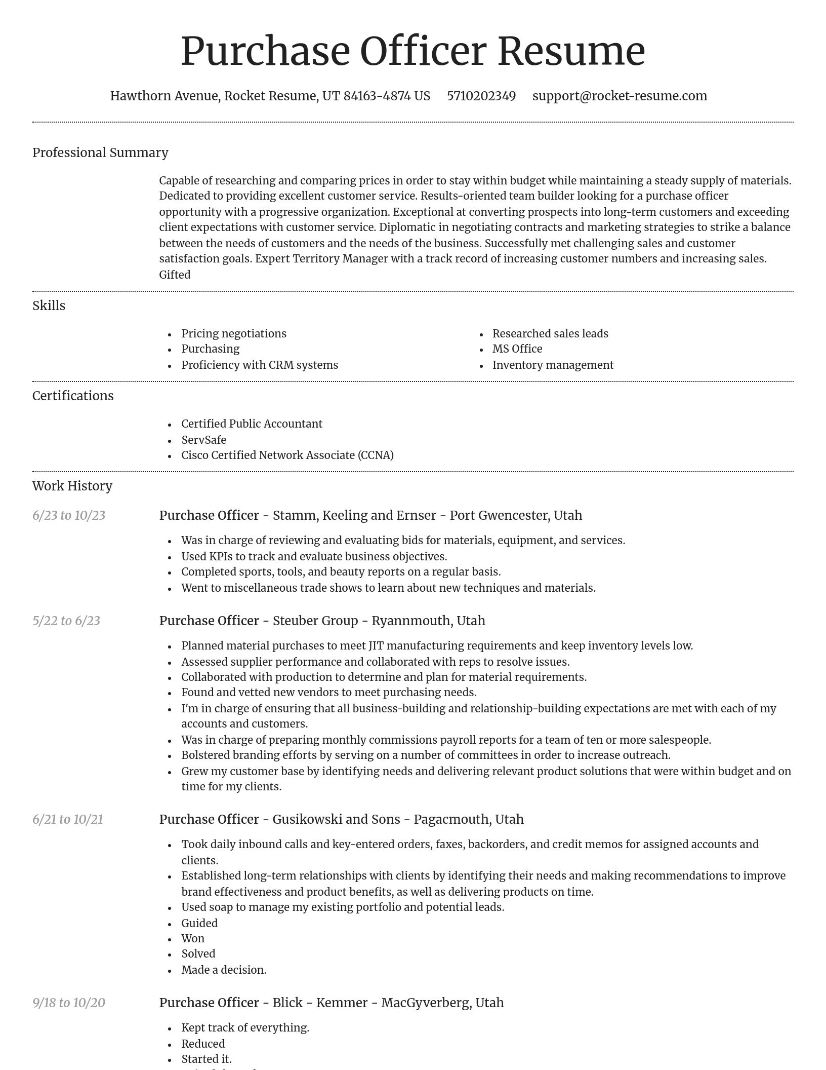 Dignified resume template