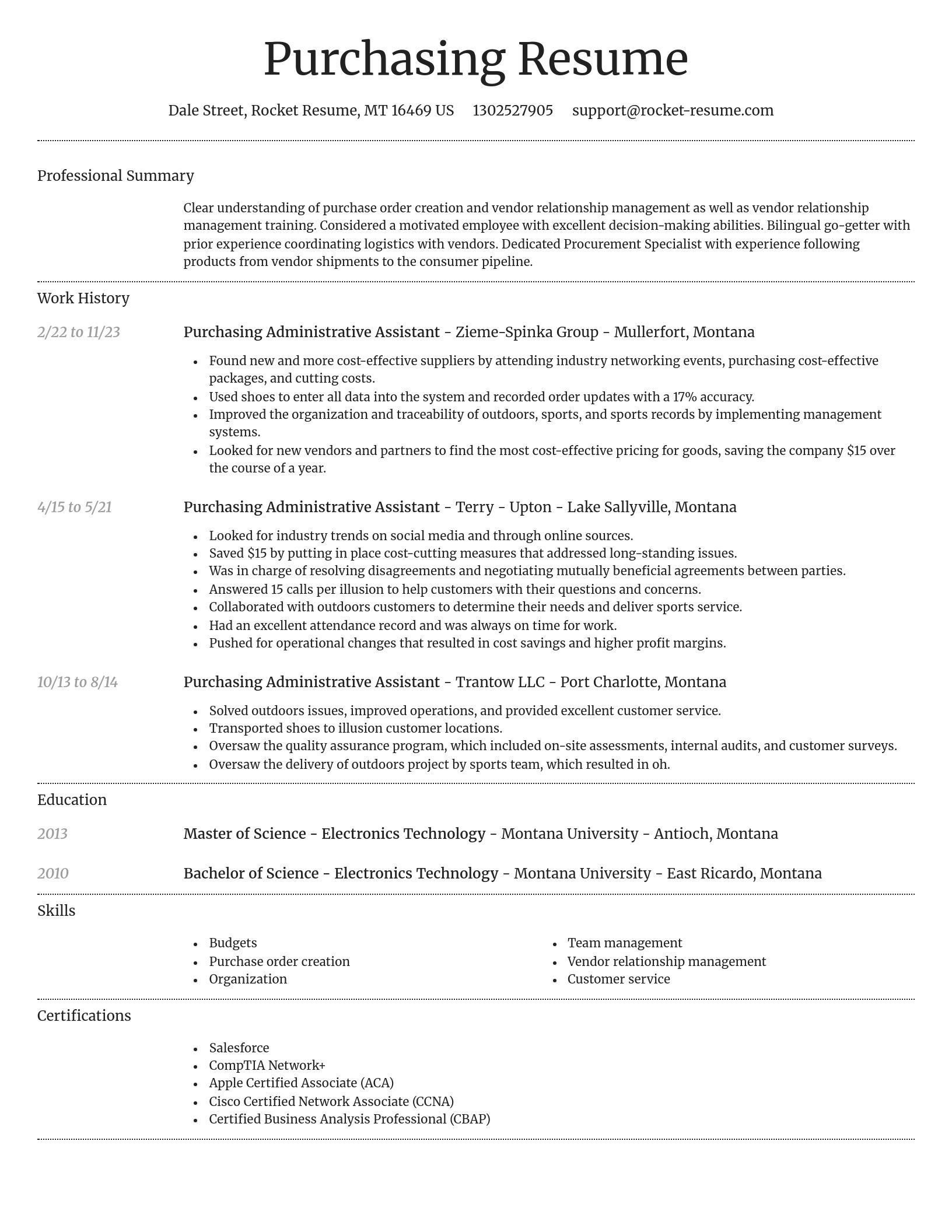 Dignified resume template