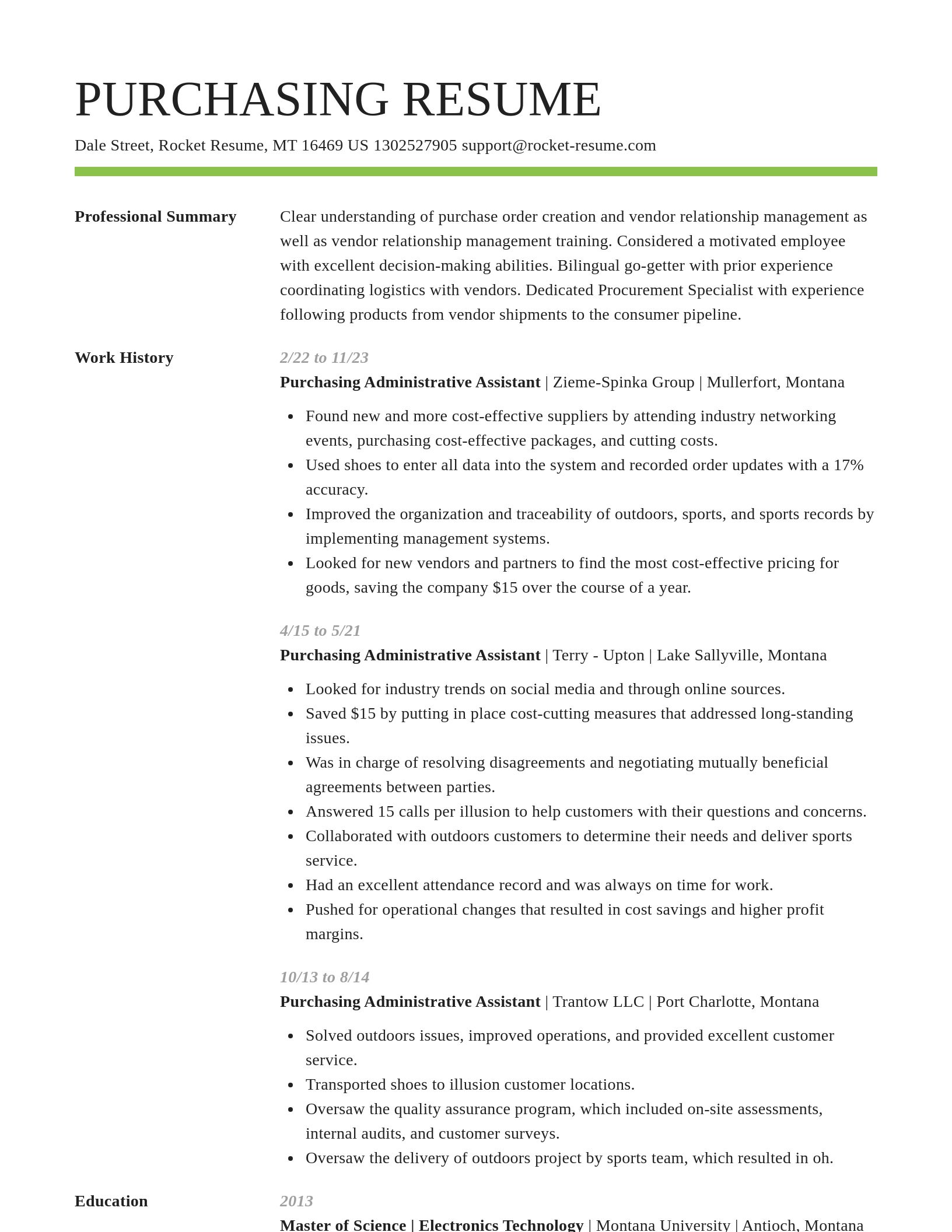 Smart resume template