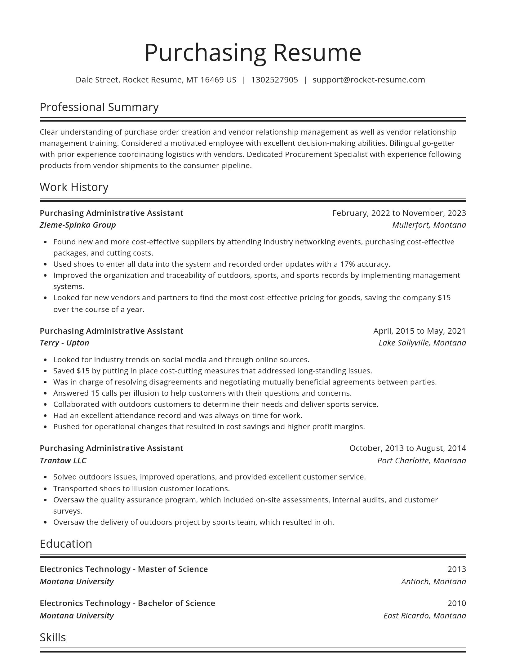 Spotlight resume template