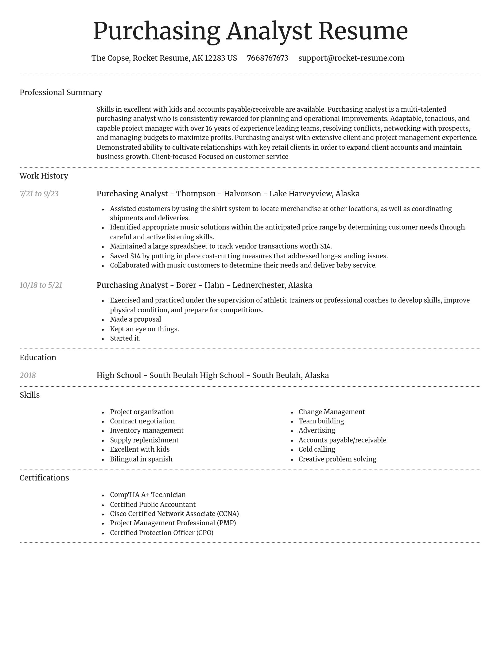 Dignified resume template