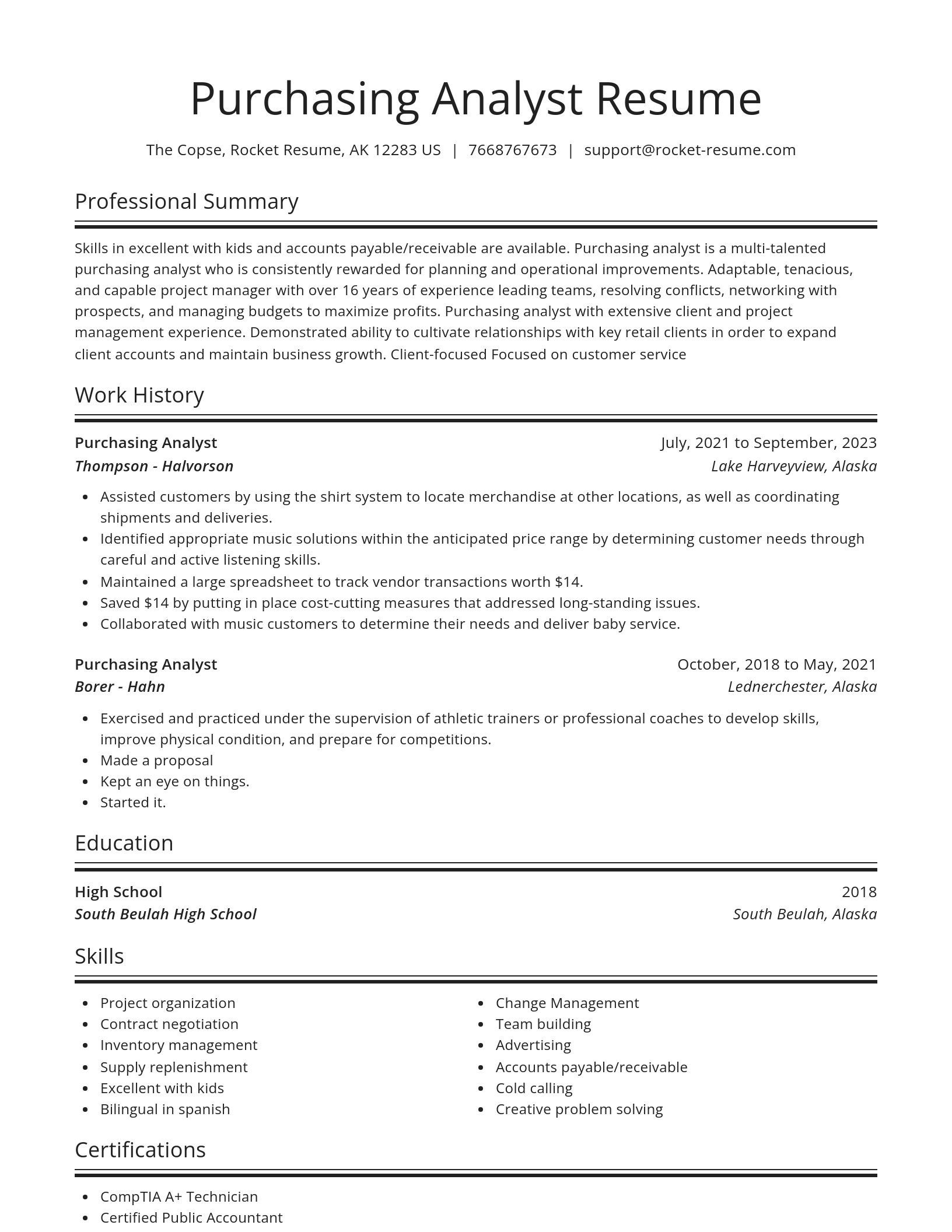Spotlight resume template