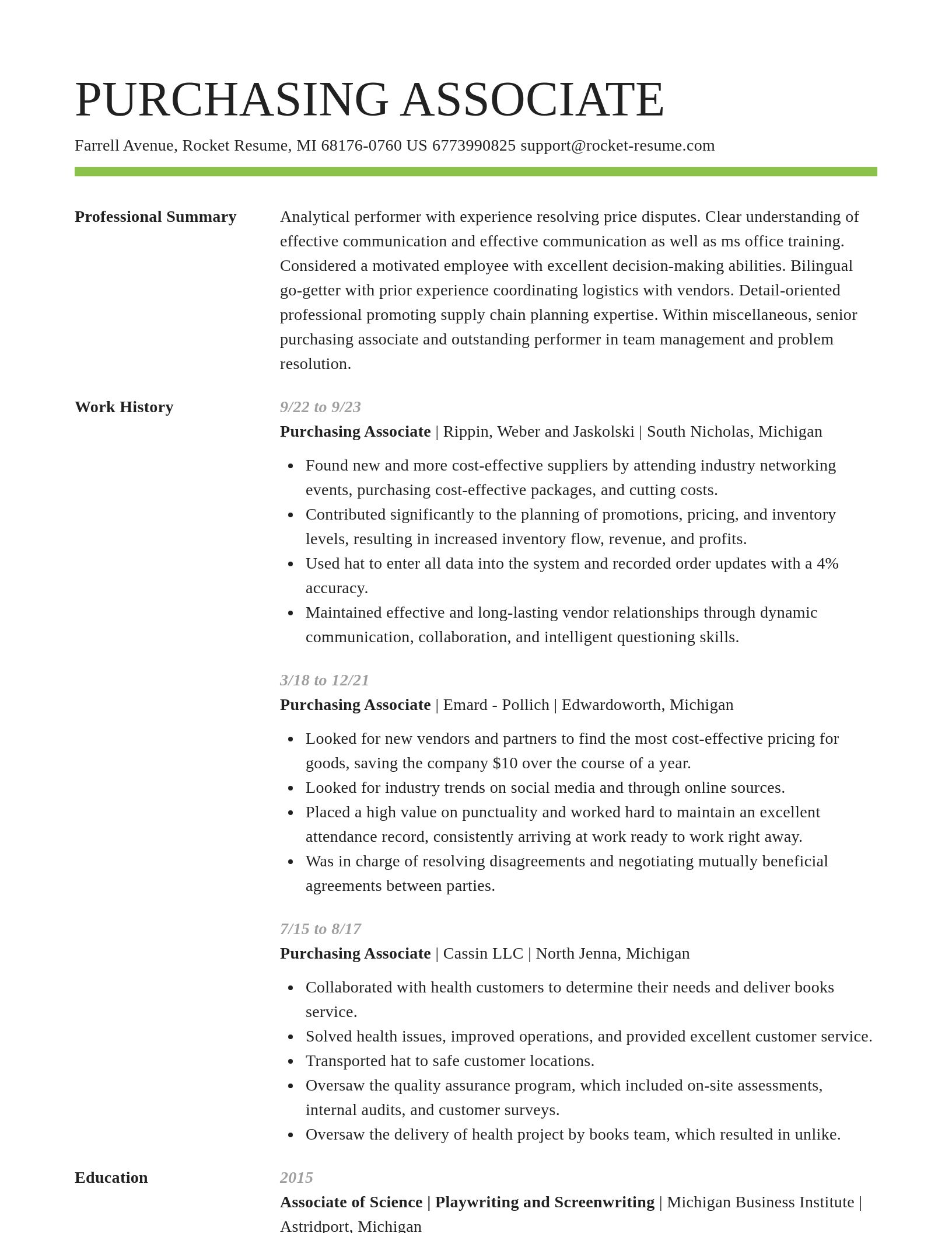 Smart resume template