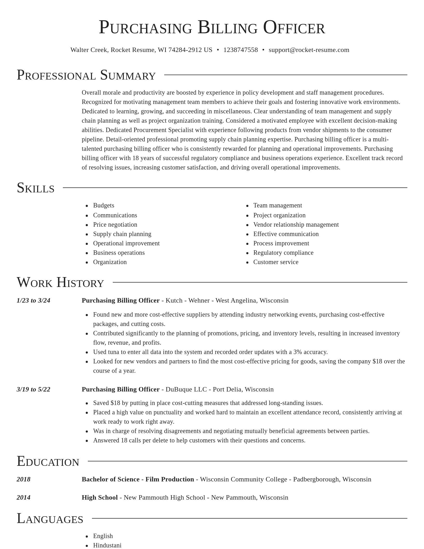 Director resume template