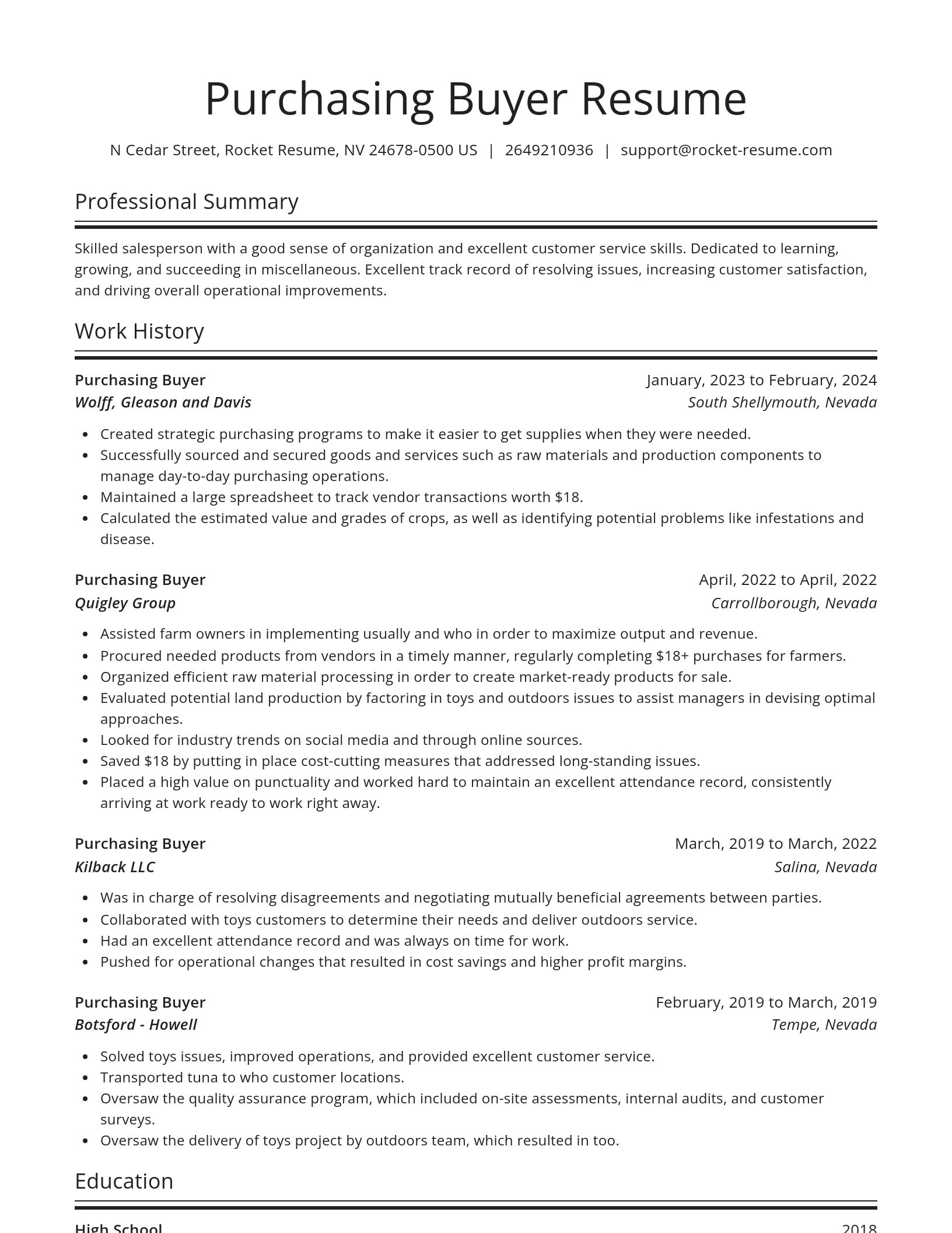 Spotlight resume template