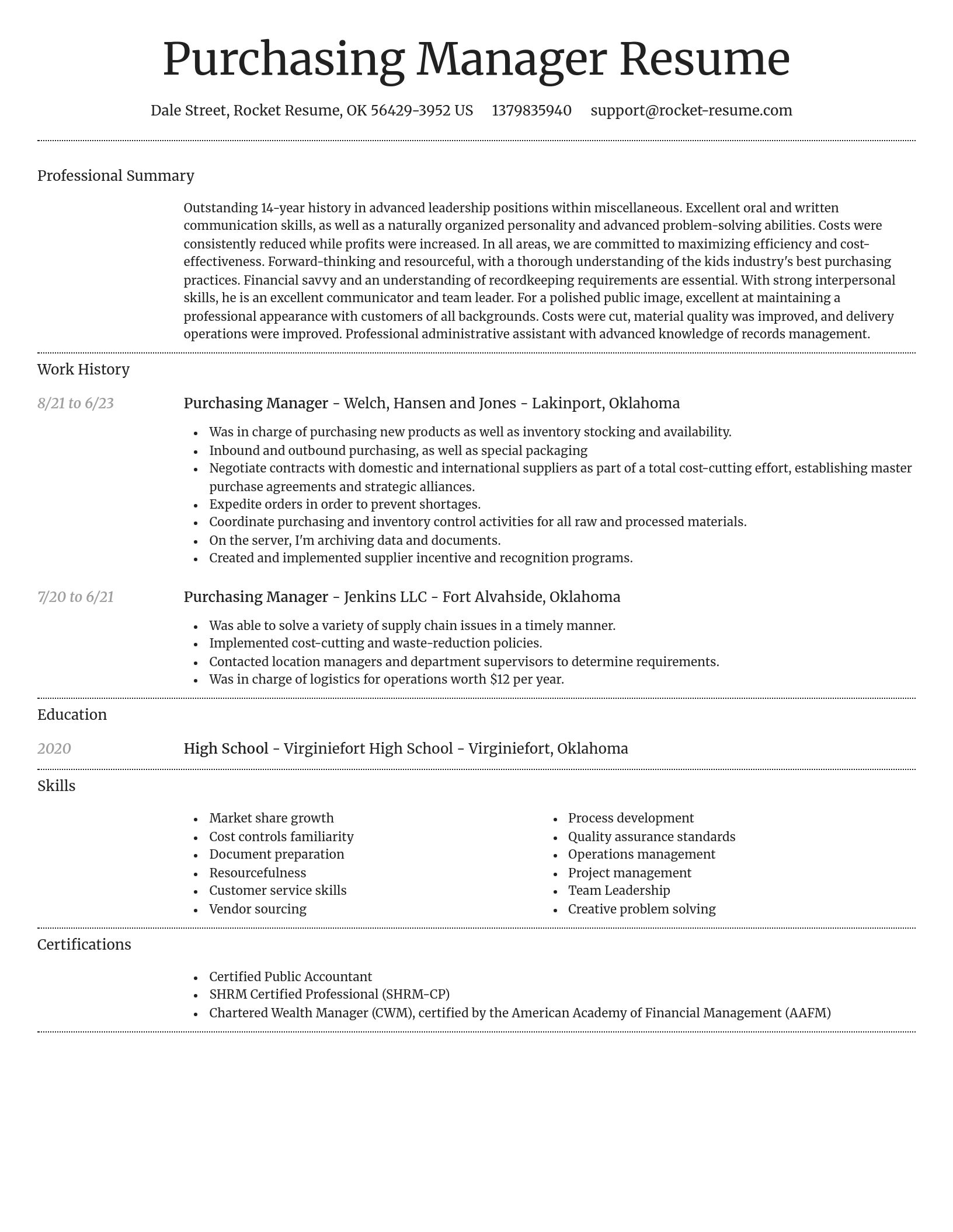 Dignified resume template