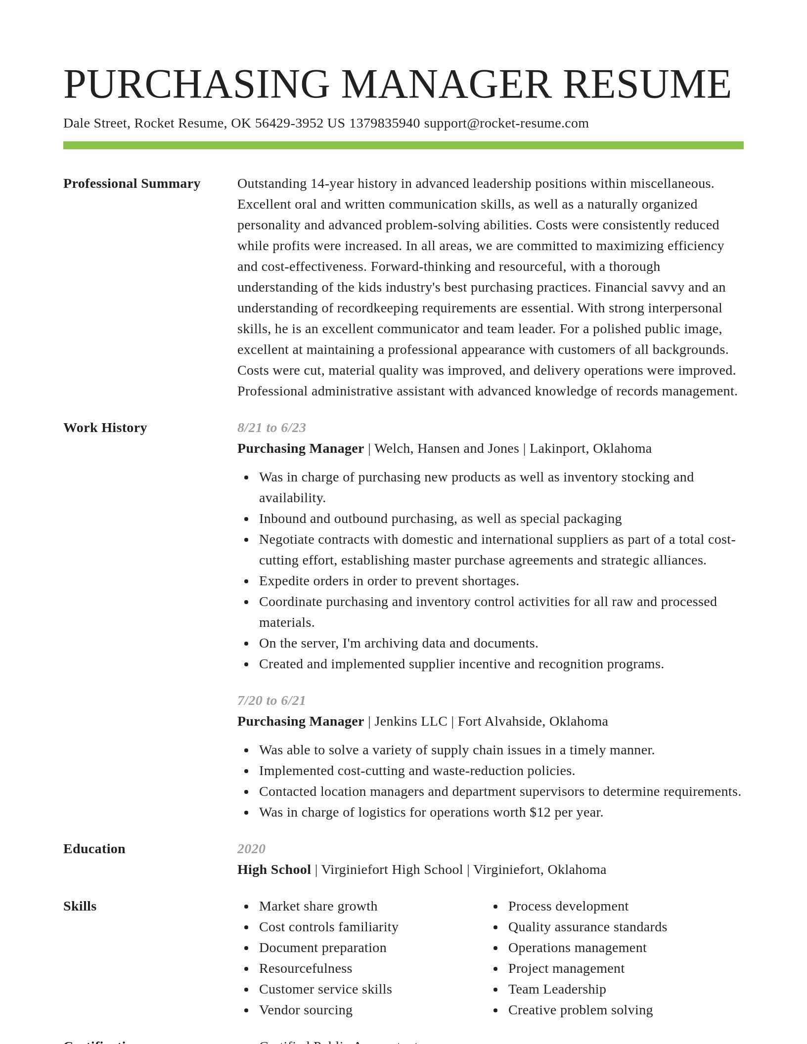 Smart resume template