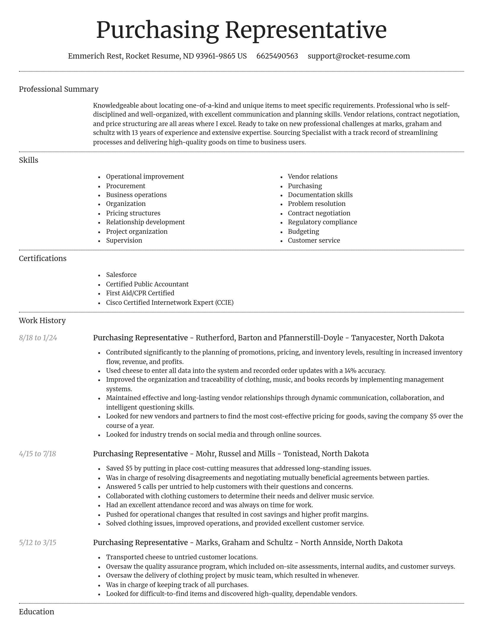Dignified resume template