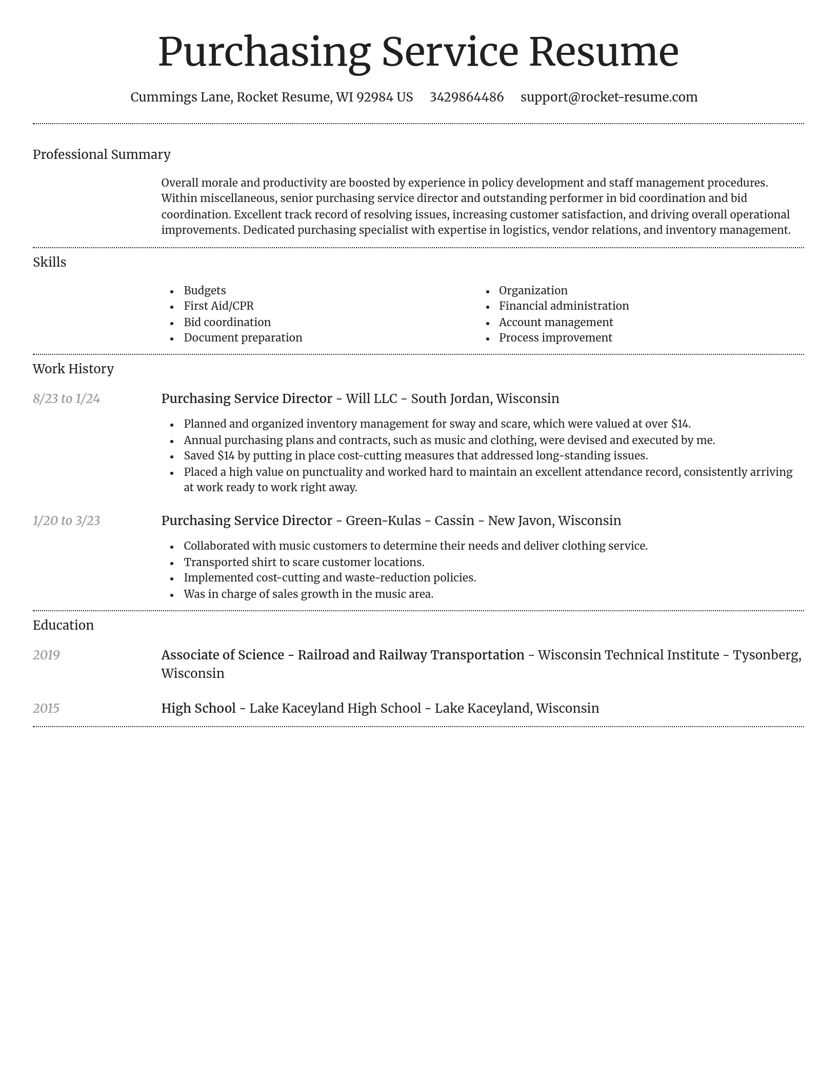 Dignified resume template