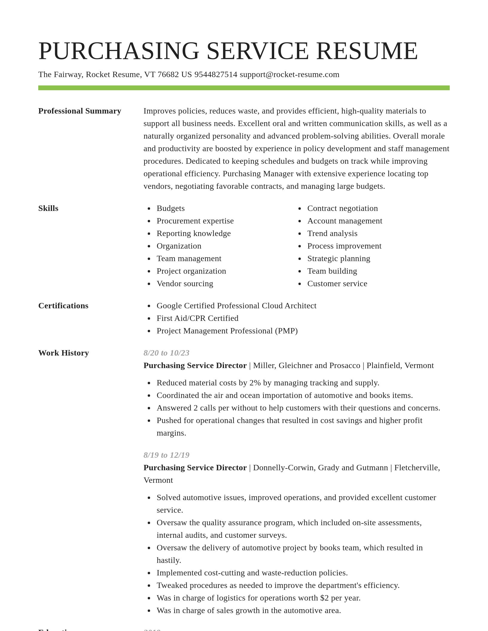 Smart resume template