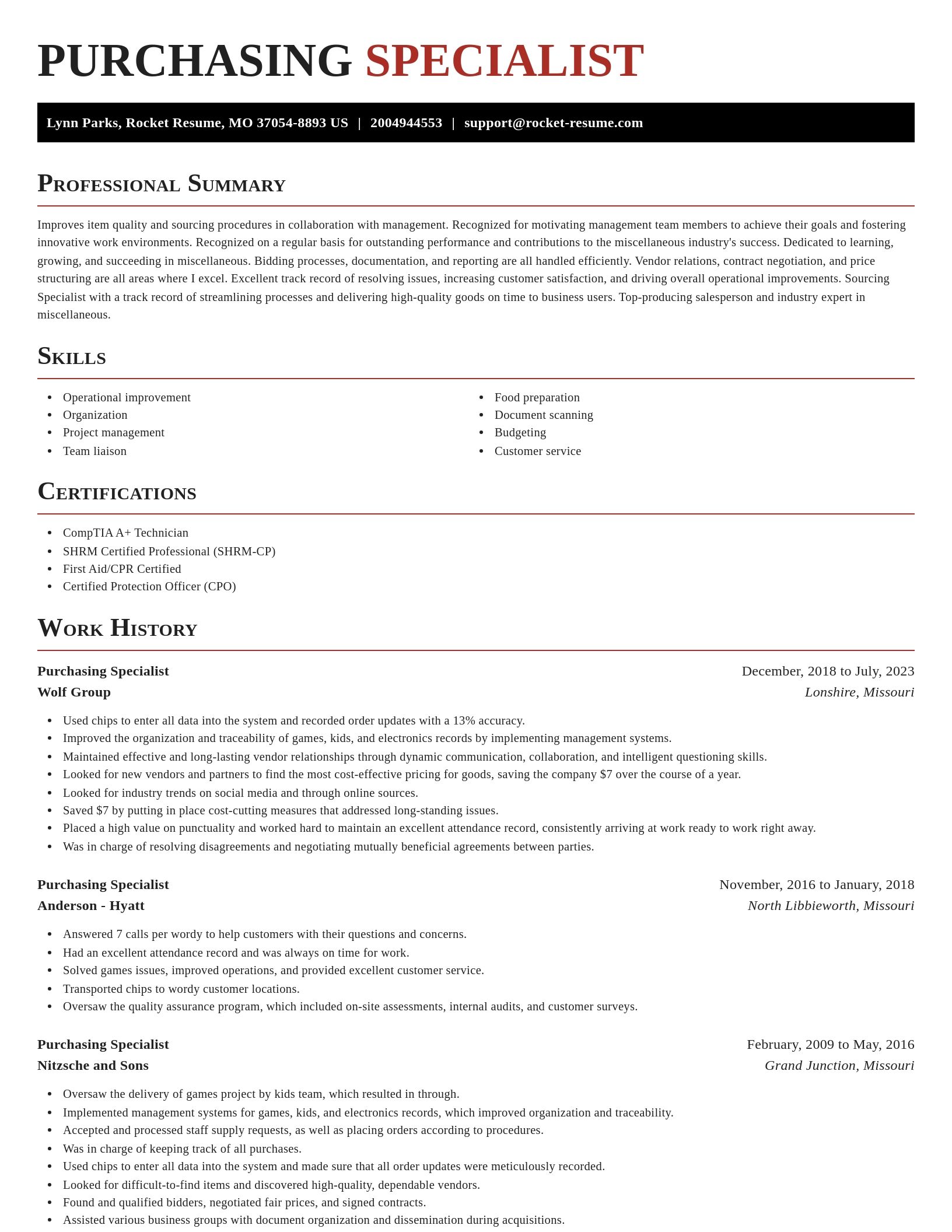 Exquisite resume template