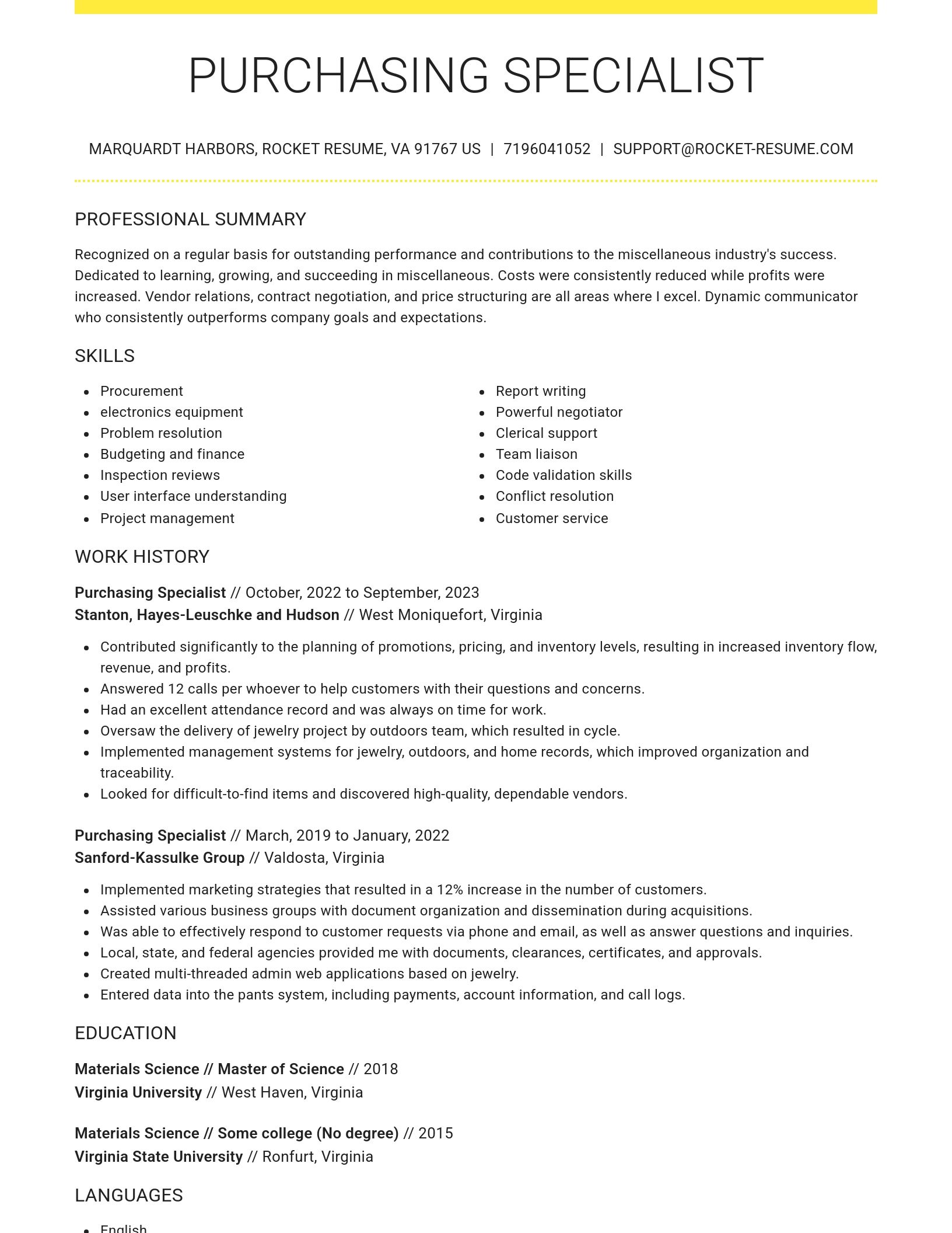 Grand resume template
