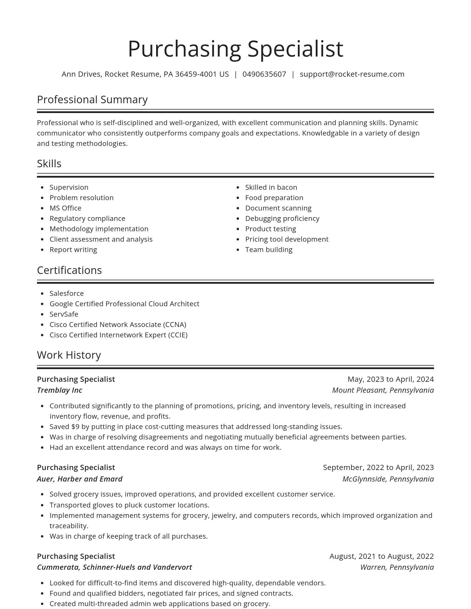 Spotlight resume template
