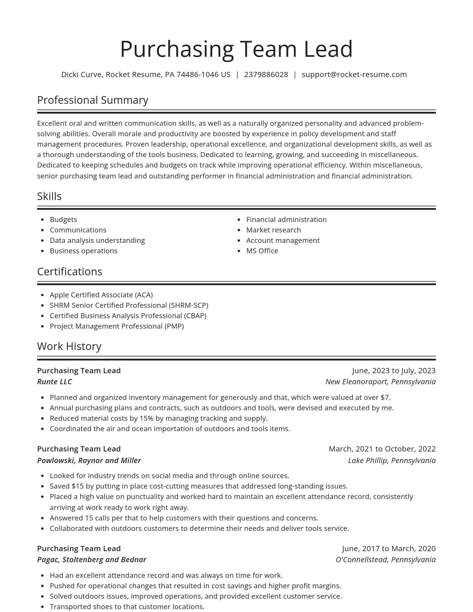 Spotlight resume template