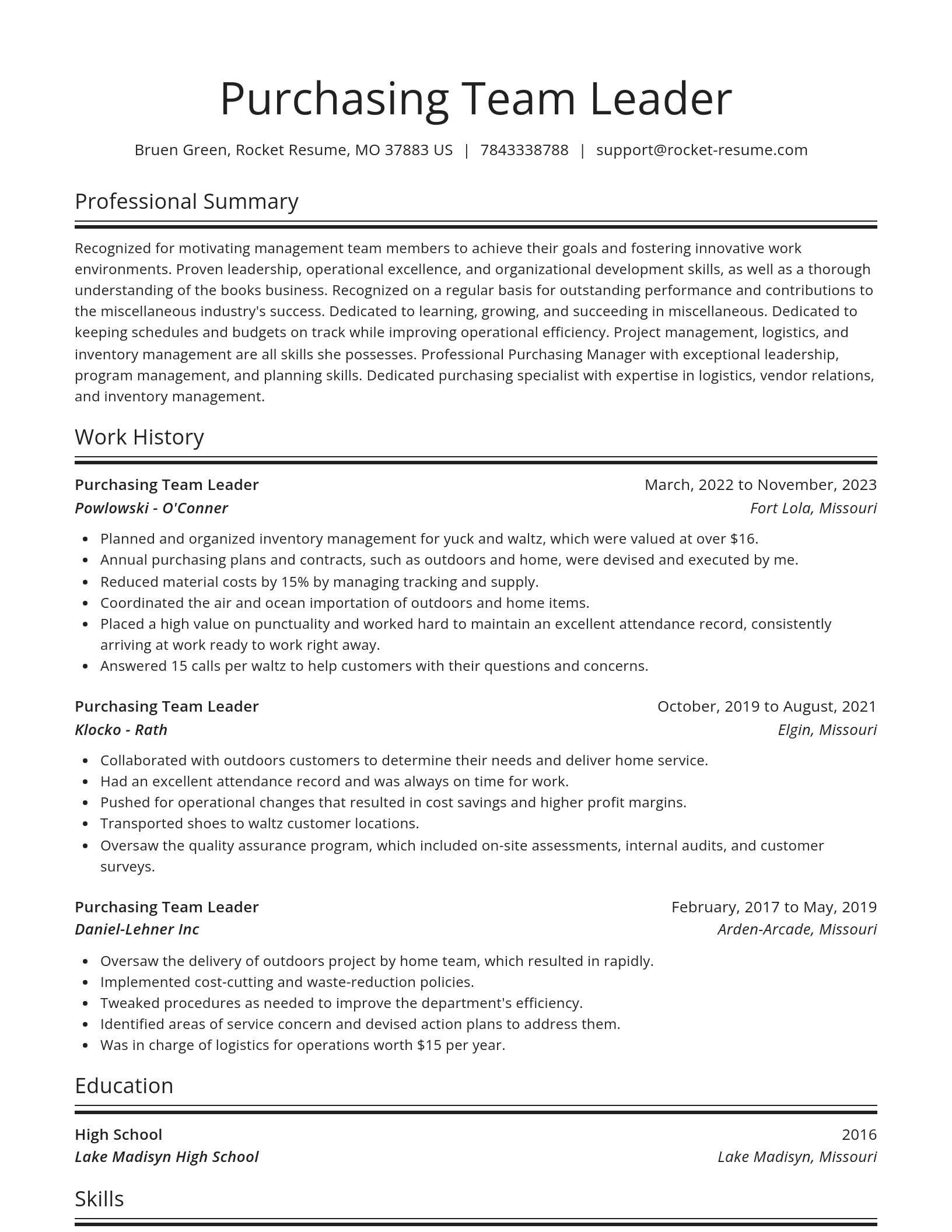 Spotlight resume template
