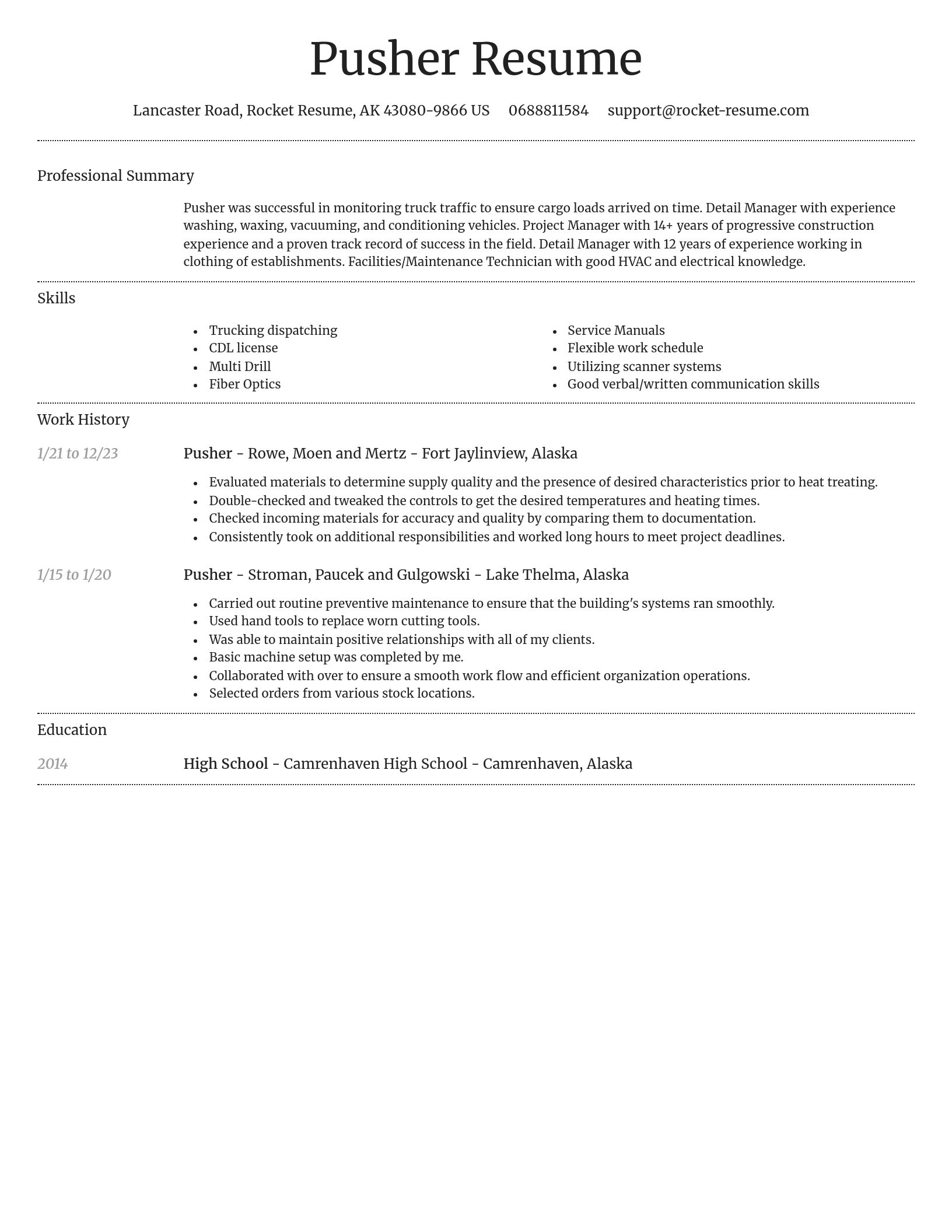 Dignified resume template
