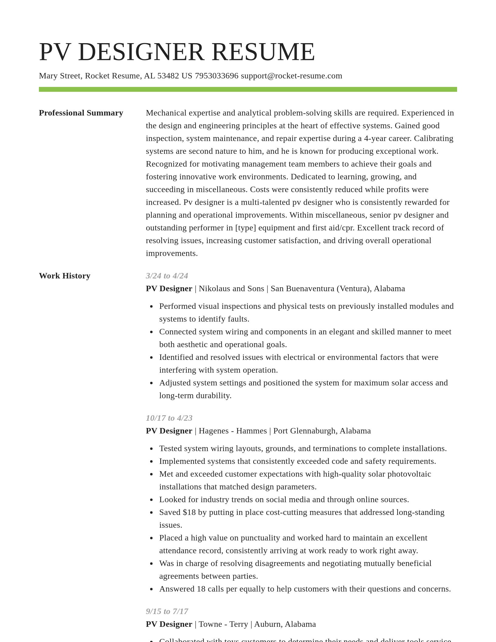 Smart resume template