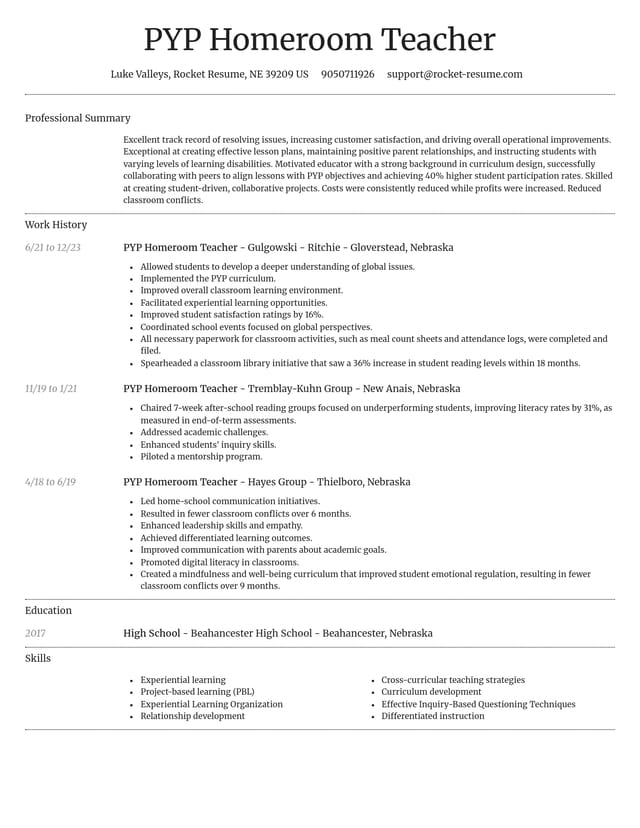 Dignified resume template